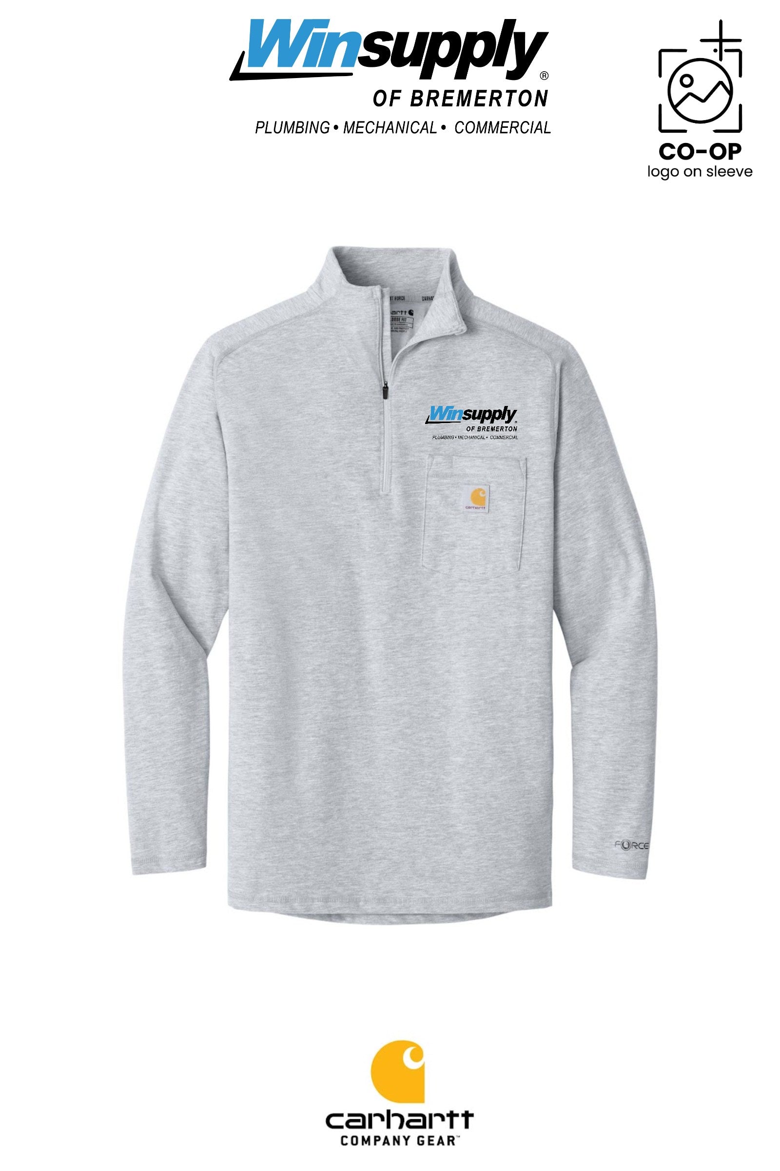 Carhartt Force® 1/4-Zip Long Sleeve T-Shirt - Winsupply Bremerton WA CO.