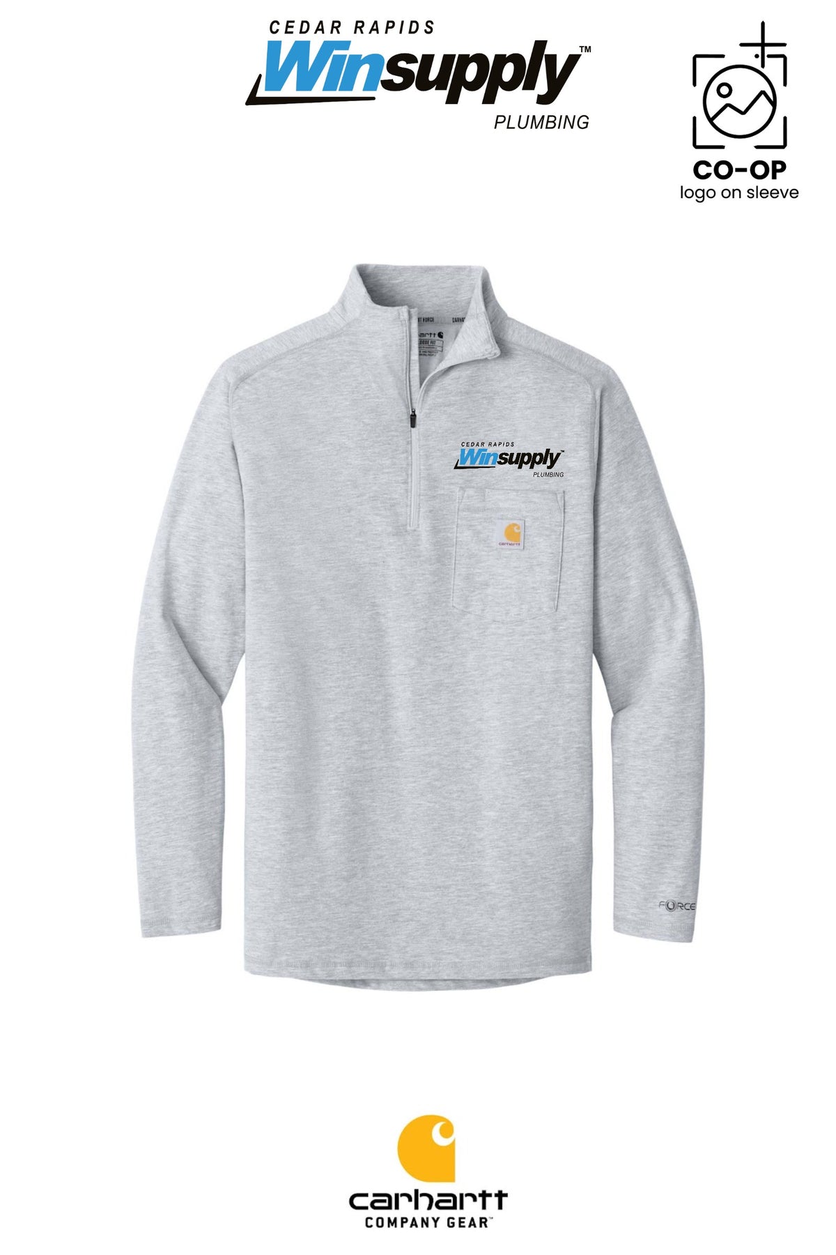Carhartt Force® 1/4-Zip Long Sleeve T-Shirt - Cedar Rapids Winsupply
