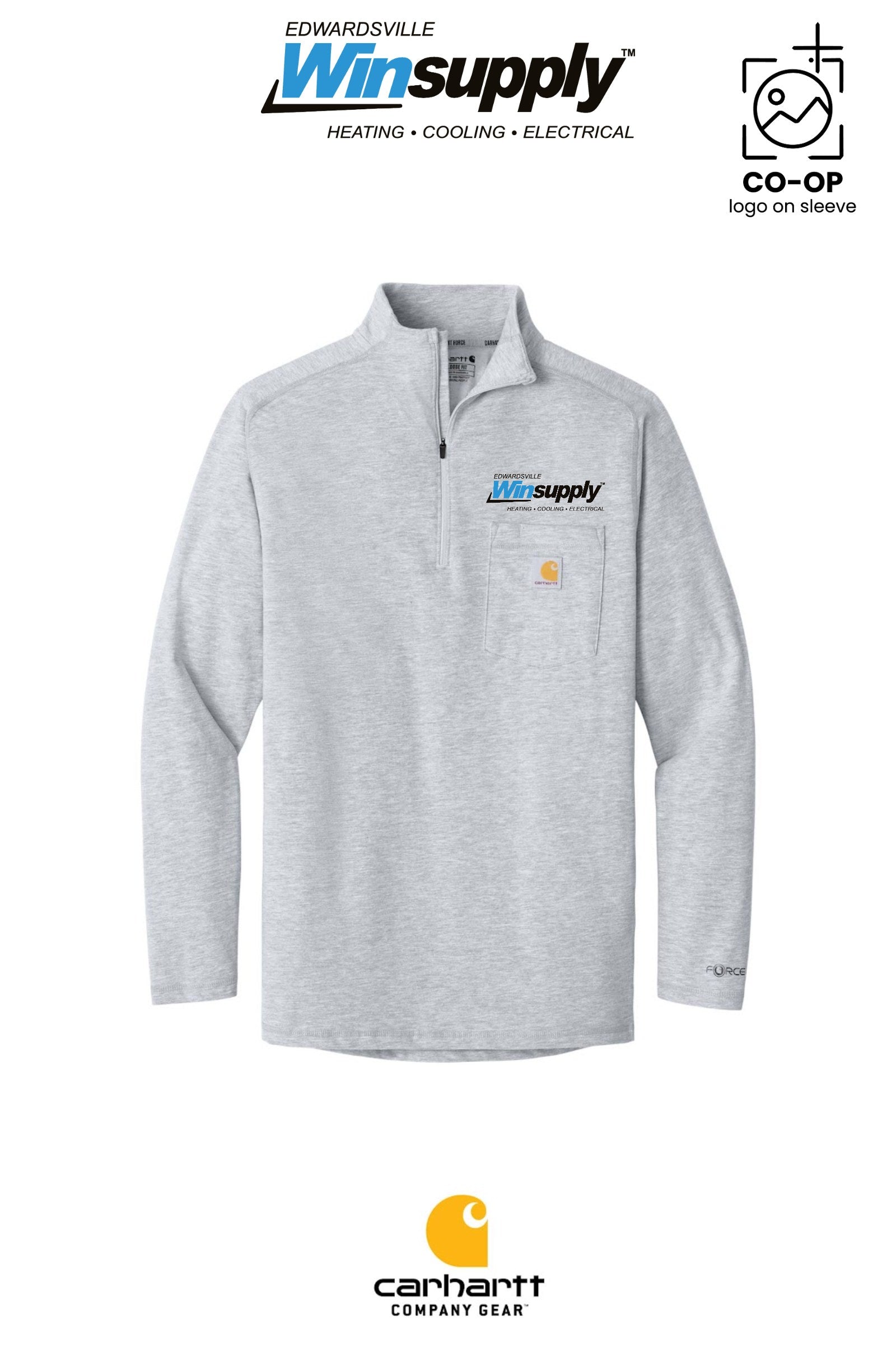 Carhartt Force® 1/4-Zip Long Sleeve T-Shirt - Edwardsville Winsupply