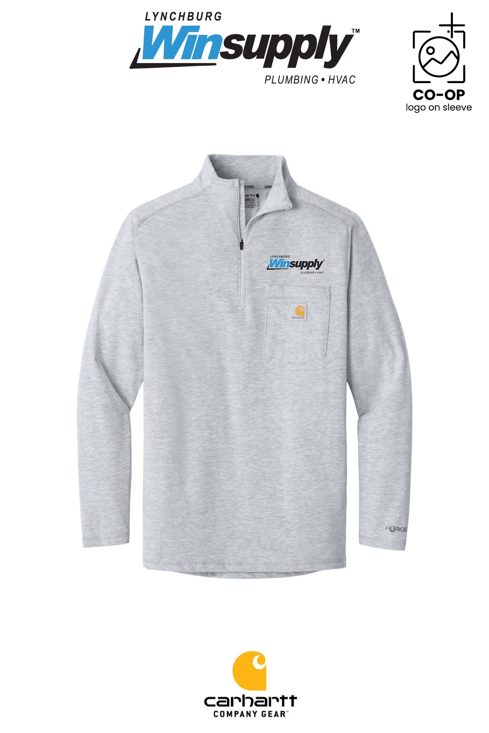 Carhartt Force® 1/4-Zip Long Sleeve T-Shirt - Lynchburg Winsupply
