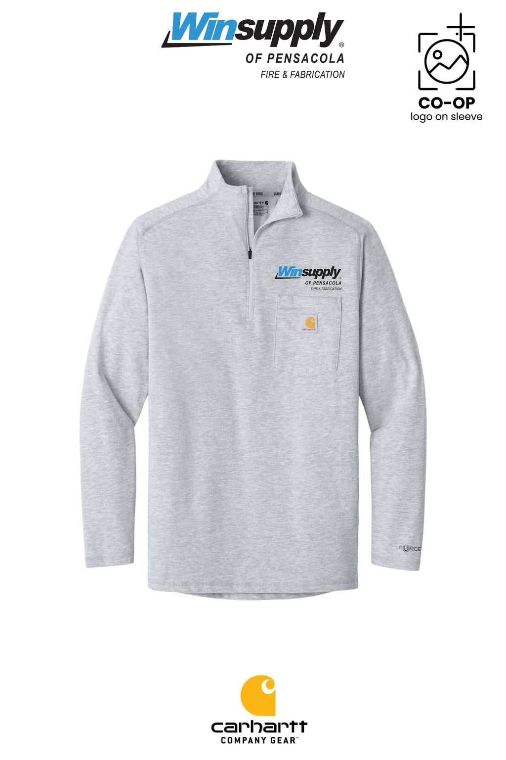 Carhartt Force® 1/4-Zip Long Sleeve T-Shirt - Winsupply Pensacola Fire & Fabrication