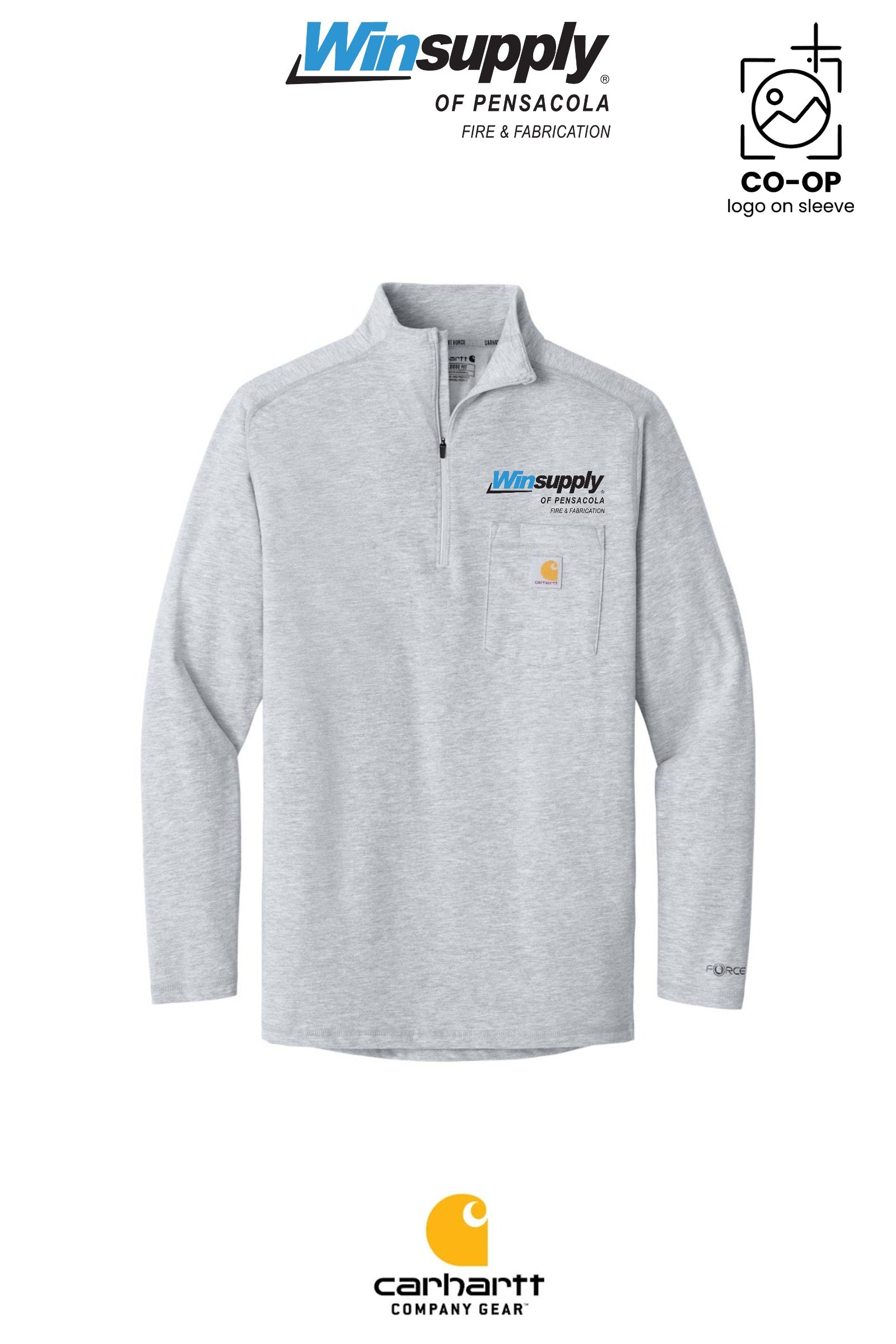 Carhartt Force® 1/4-Zip Long Sleeve T-Shirt - Winsupply Pensacola Fire & Fabrication