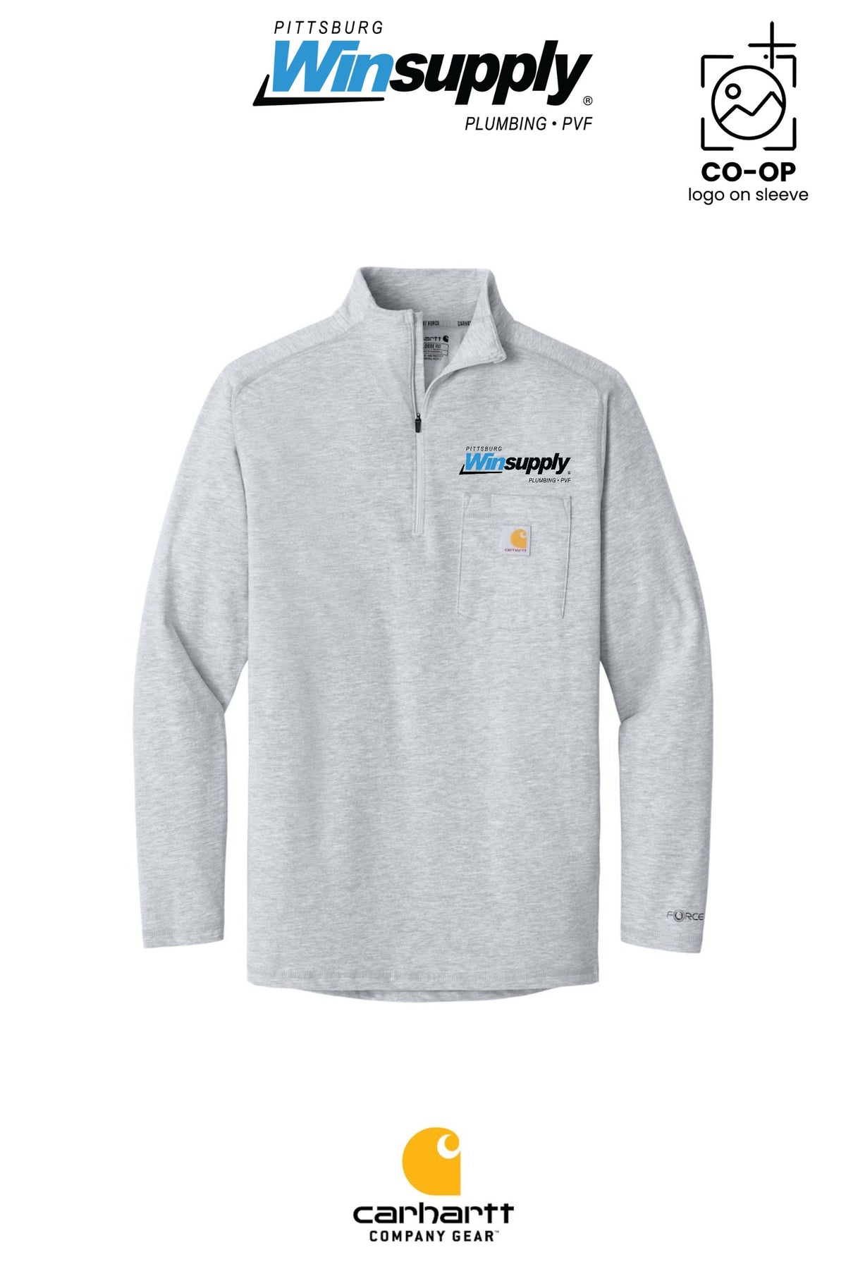 Carhartt Force® 1/4-Zip Long Sleeve T-Shirt - Pittsburg Winsupply