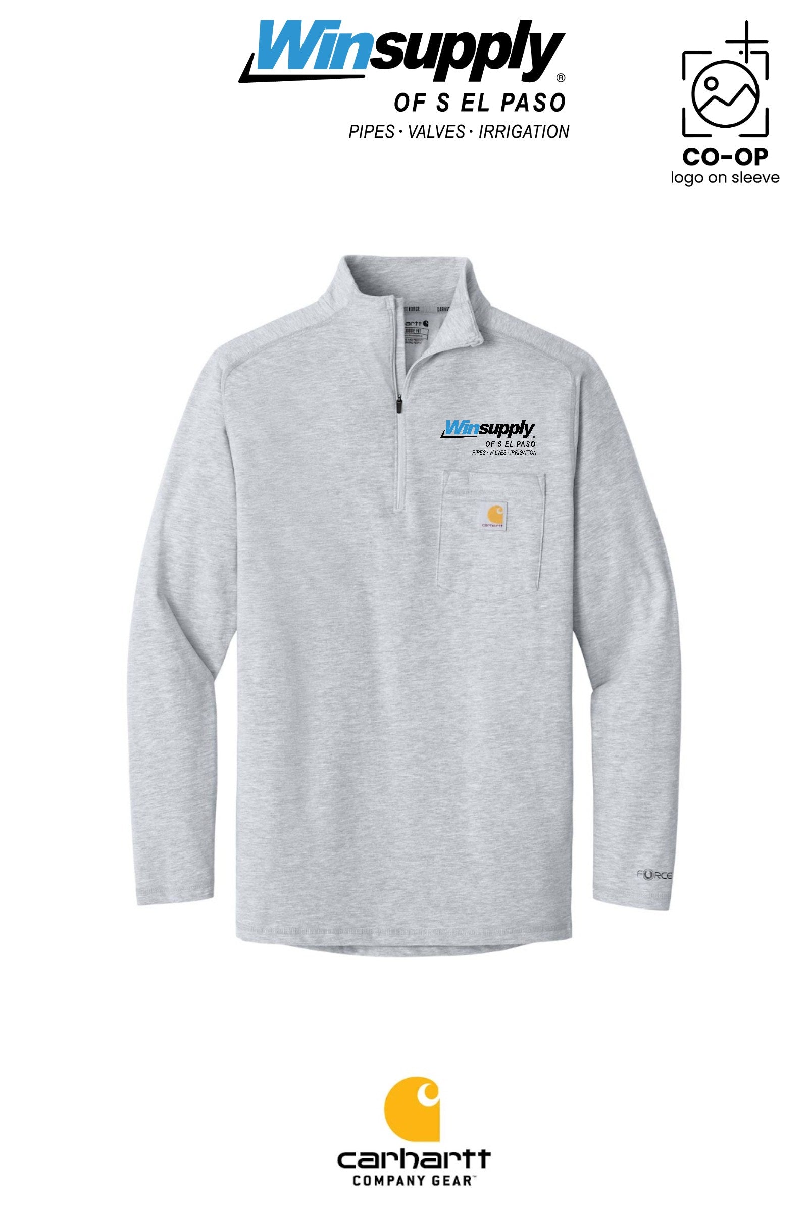 Carhartt Force® 1/4-Zip Long Sleeve T-Shirt - Winsupply of S El Paso