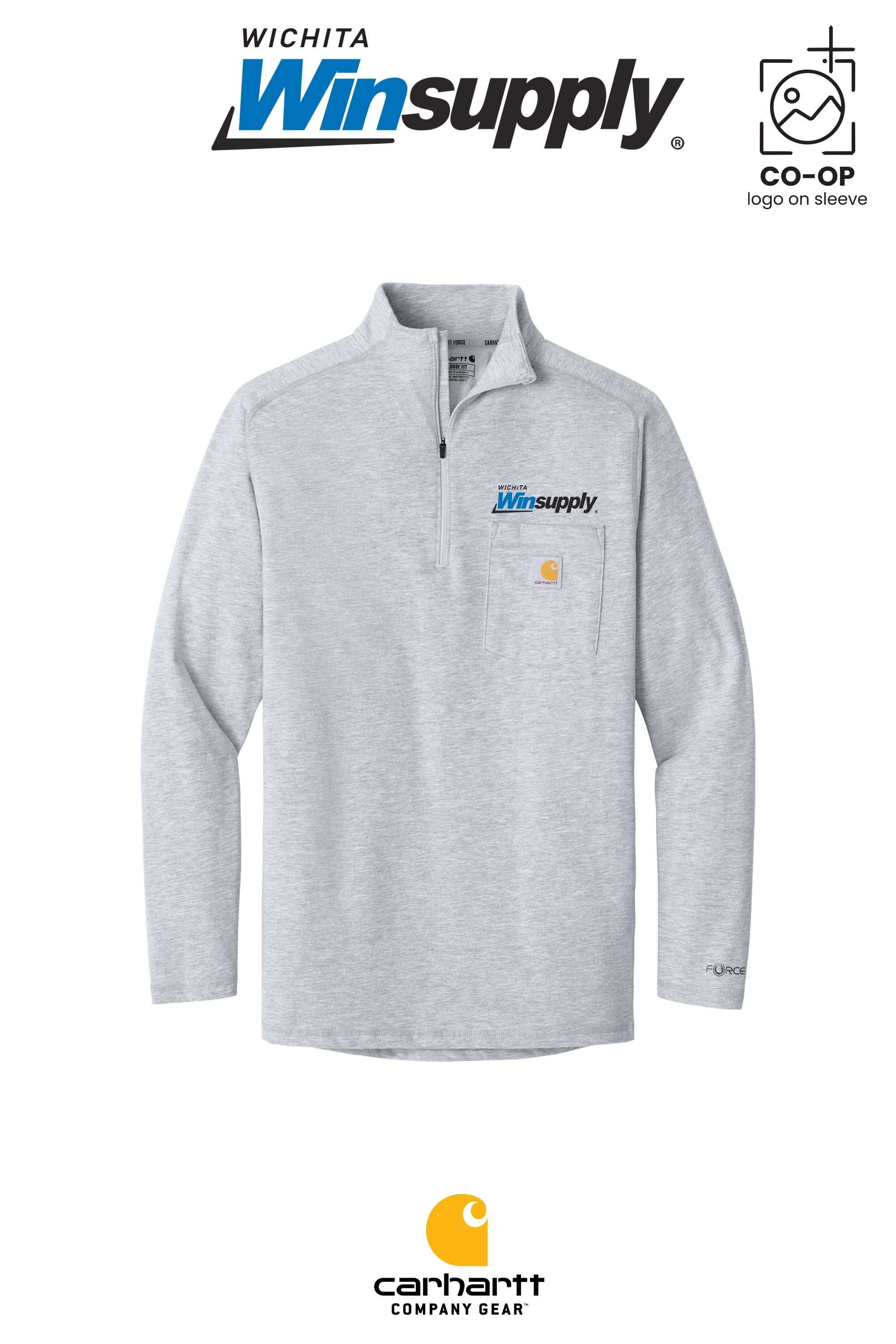 Carhartt Force® 1/4-Zip Long Sleeve T-Shirt - Wichita Winsupply