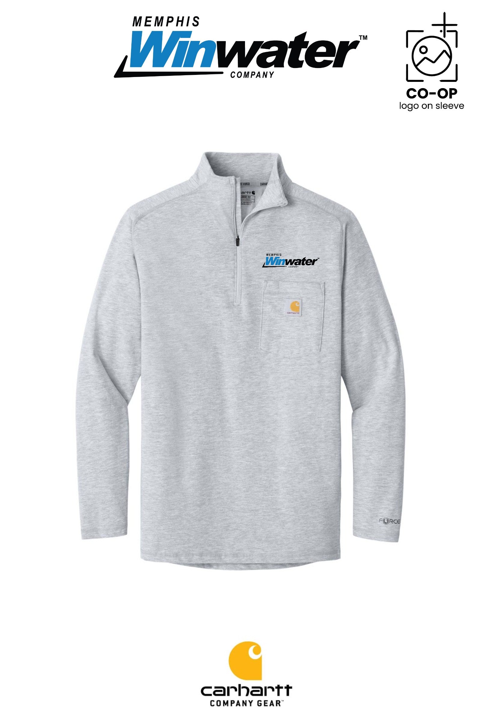 Carhartt Force® 1/4-Zip Long Sleeve T-Shirt - Memphis Winwater