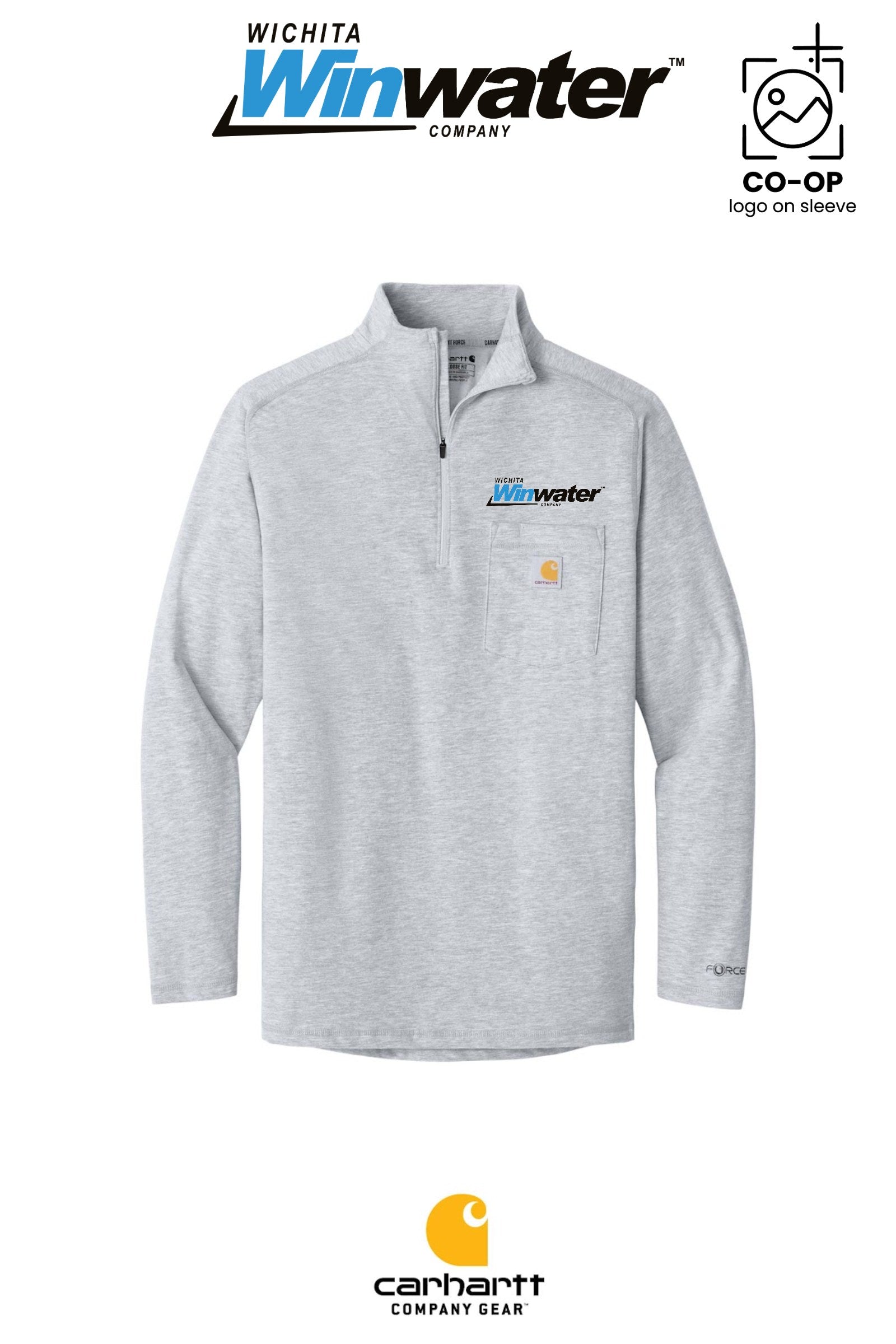 Carhartt Force® 1/4-Zip Long Sleeve T-Shirt - Wichita Winwater