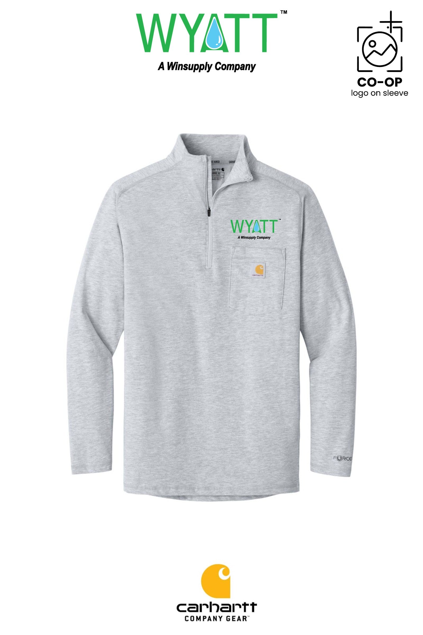 Carhartt Force® 1/4-Zip Long Sleeve T-Shirt - Wyatt Irrigation of Santa Rosa