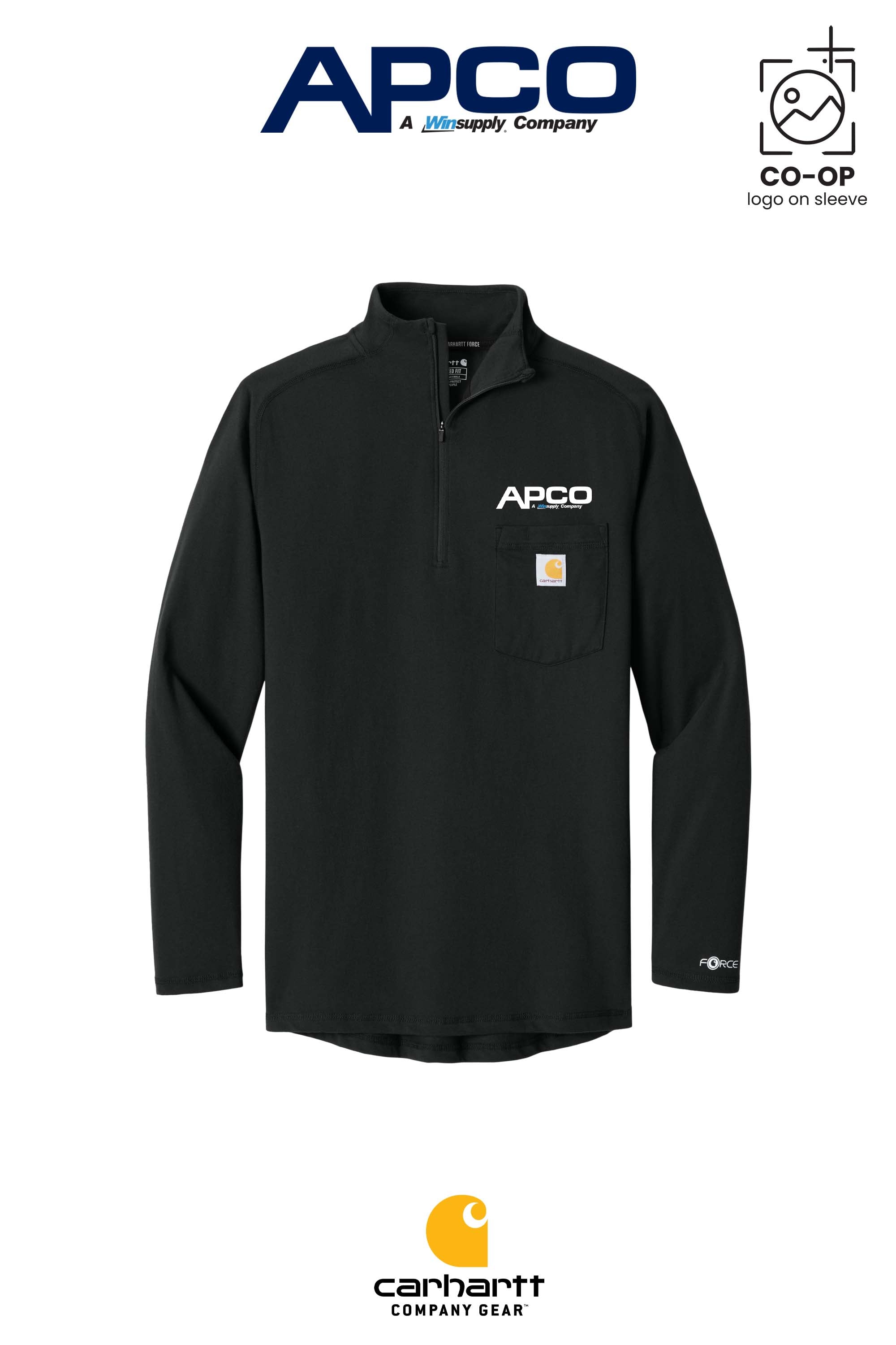 Carhartt Force® 1/4-Zip Long Sleeve T-Shirt - APCO Supply - Indianapolis