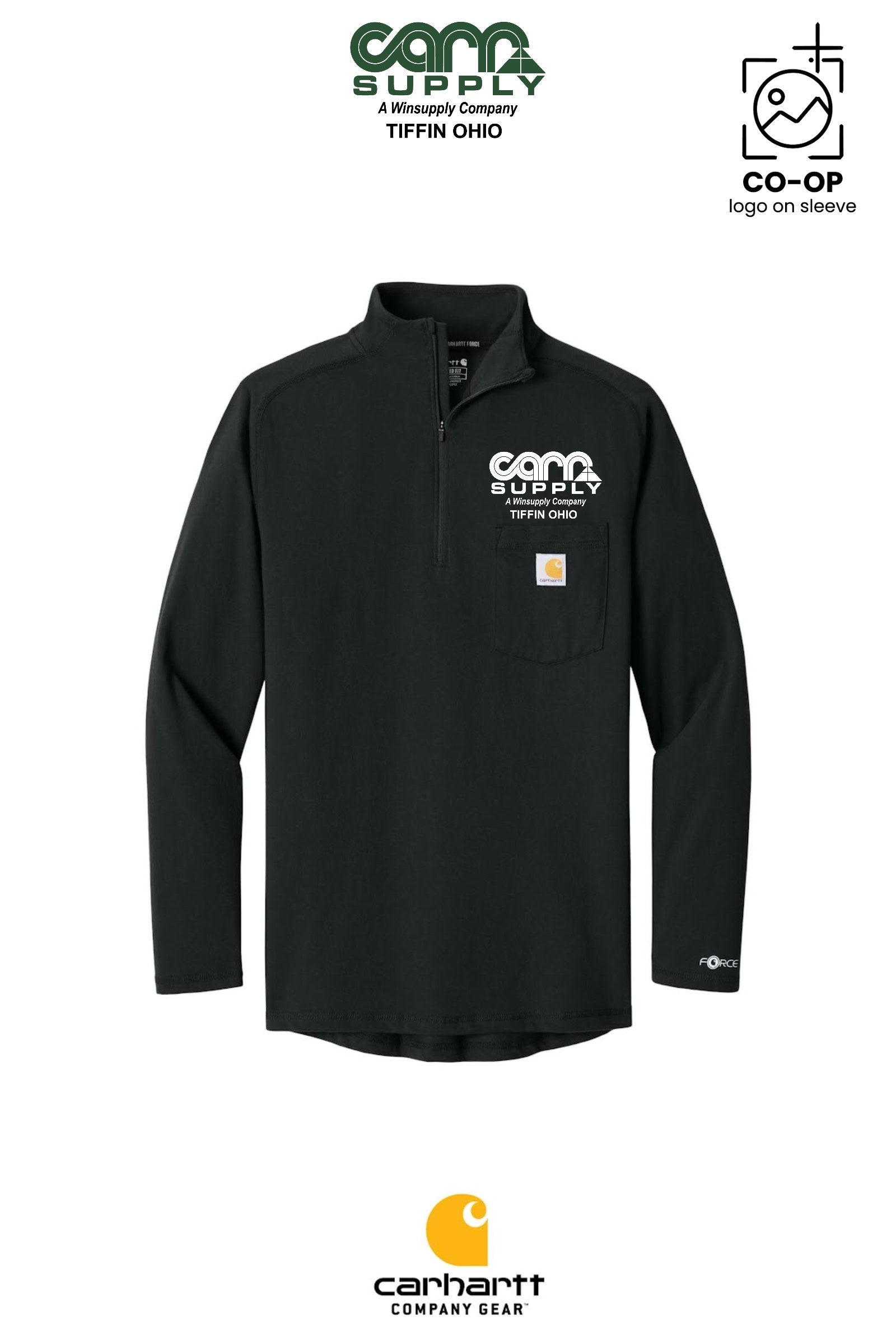 Carhartt Force® 1/4-Zip Long Sleeve T-Shirt - Carr Supply - Tiffin