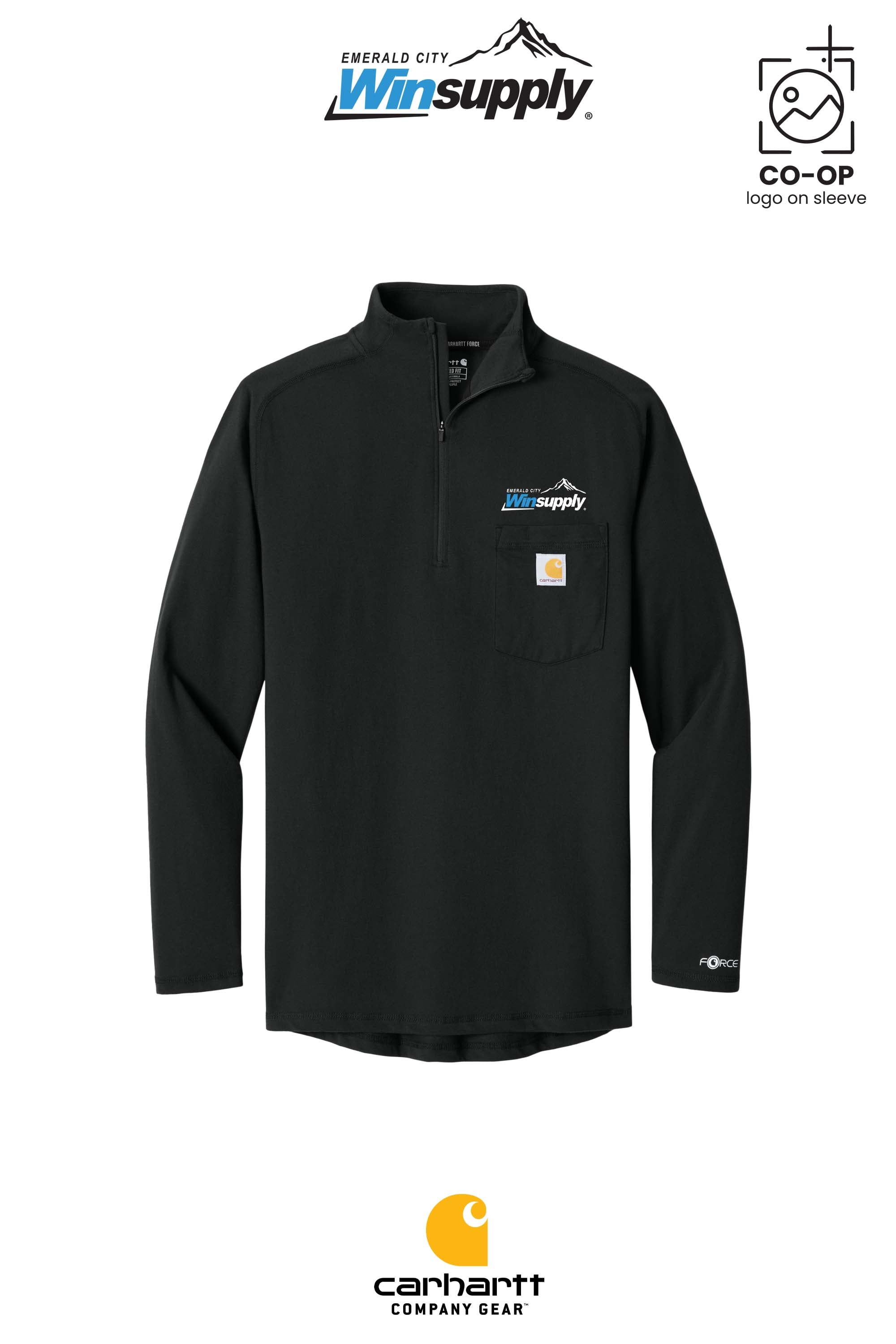 Carhartt Force® 1/4-Zip Long Sleeve T-Shirt - Winsupply Emerald City