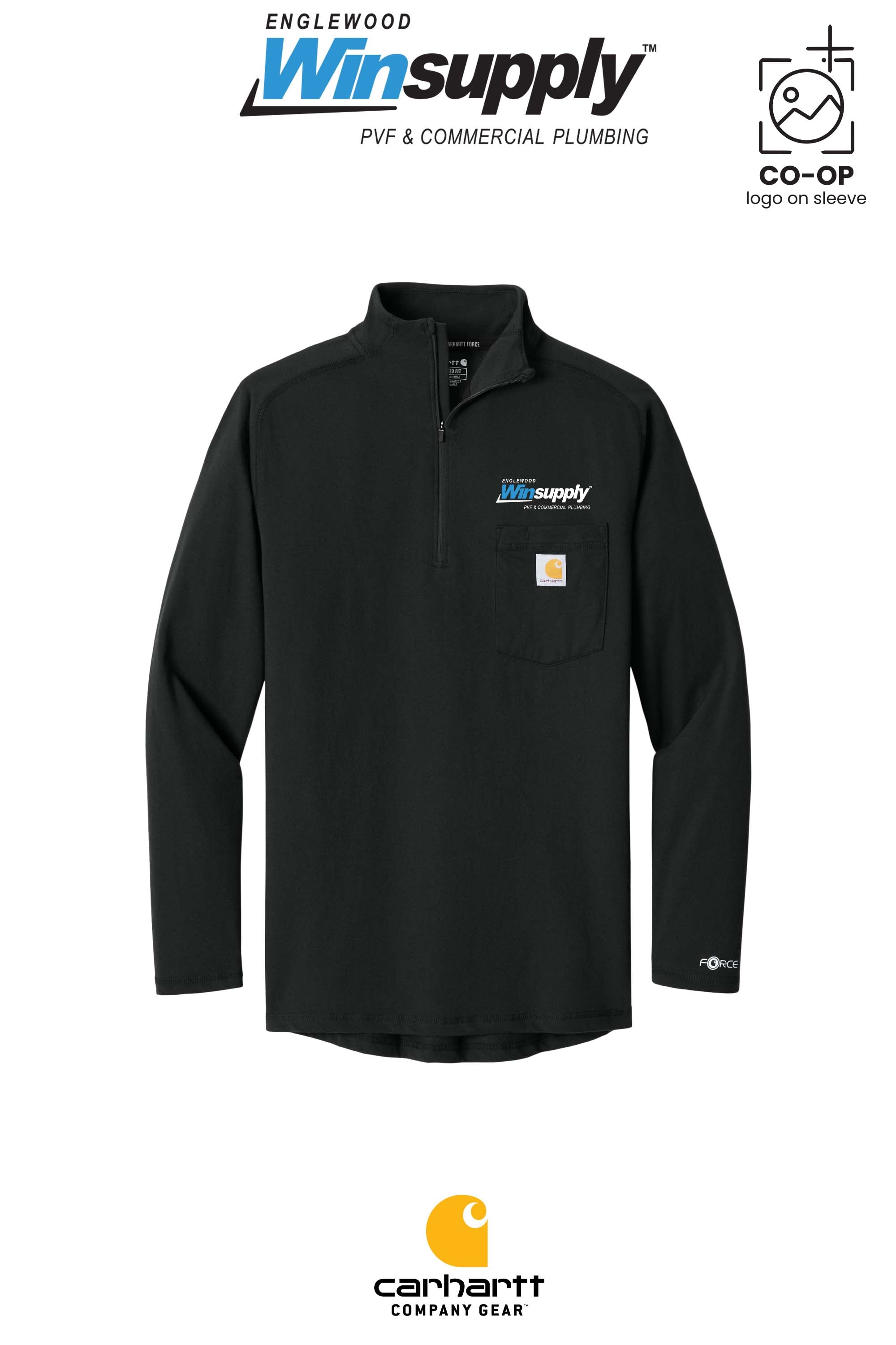 Carhartt Force® 1/4-Zip Long Sleeve T-Shirt - Englewood Winsupply