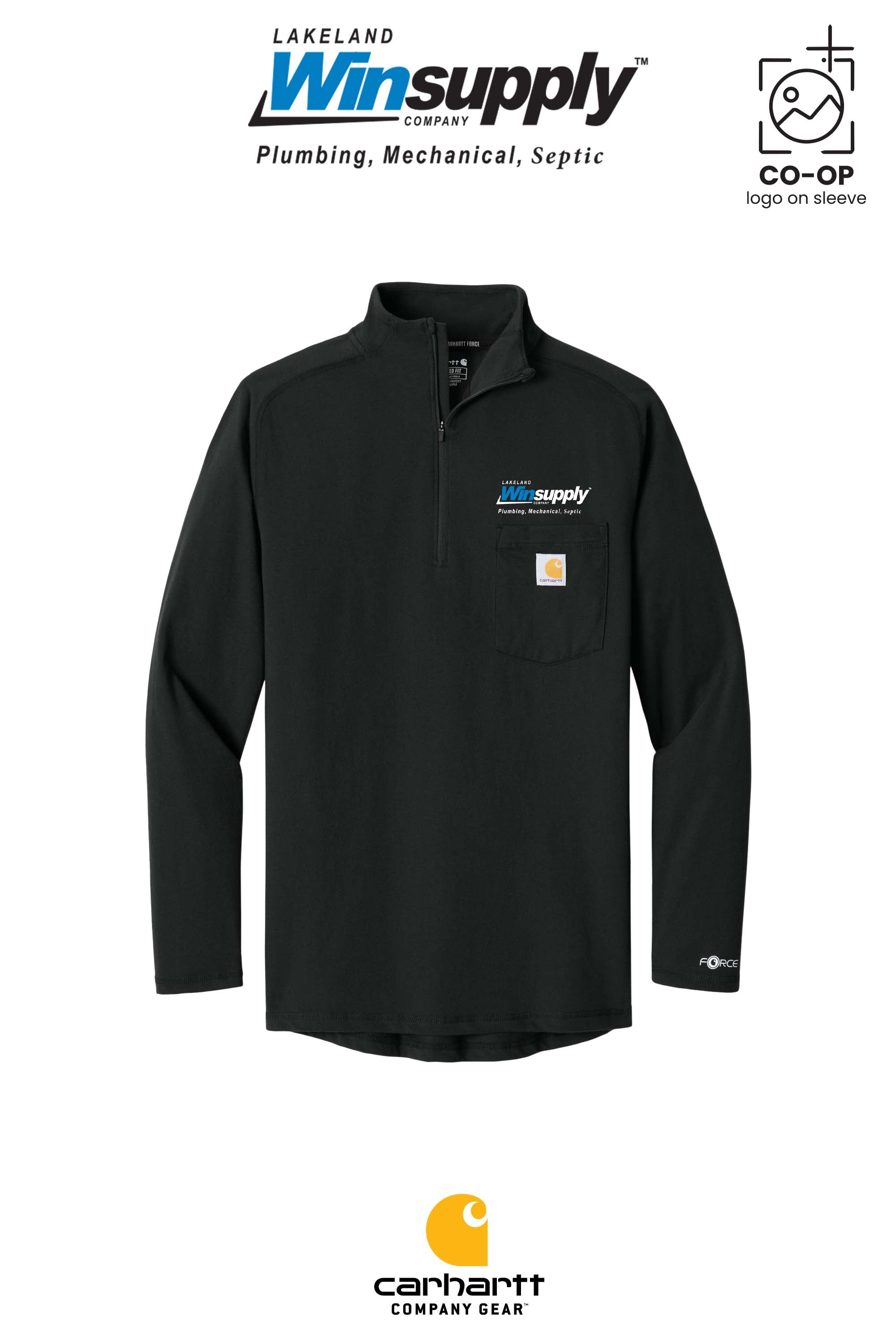 Carhartt Force® 1/4-Zip Long Sleeve T-Shirt - Lakeland Winsupply