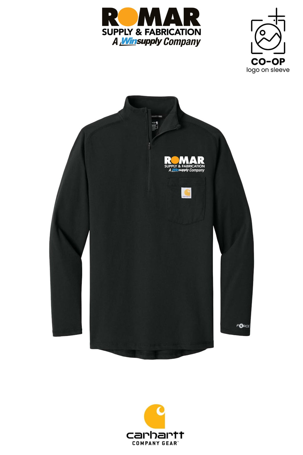Carhartt Force® 1/4-Zip Long Sleeve T-Shirt - Romar Supply San Antonio