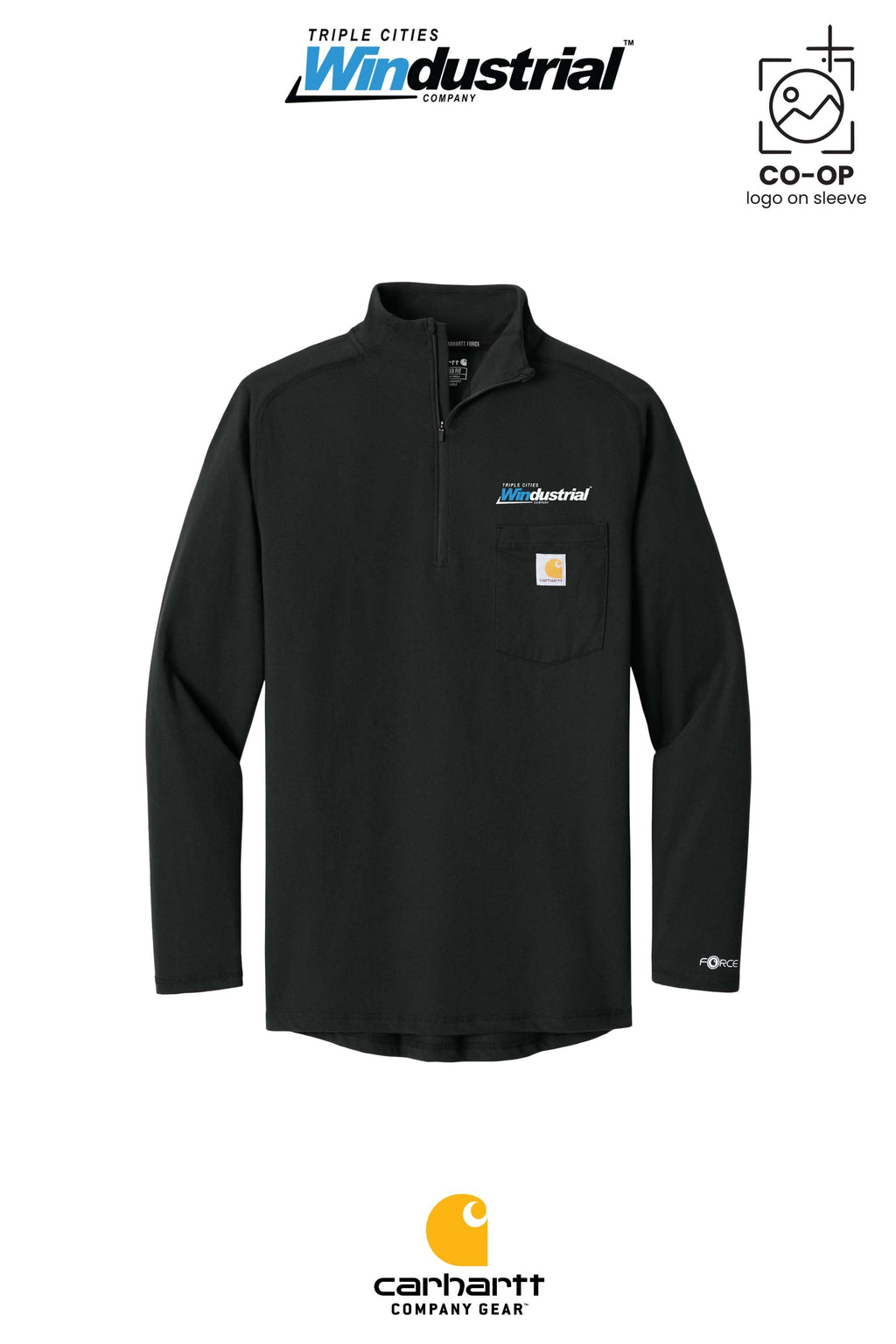 Carhartt Force® 1/4-Zip Long Sleeve T-Shirt - Windustrial Triple Cities
