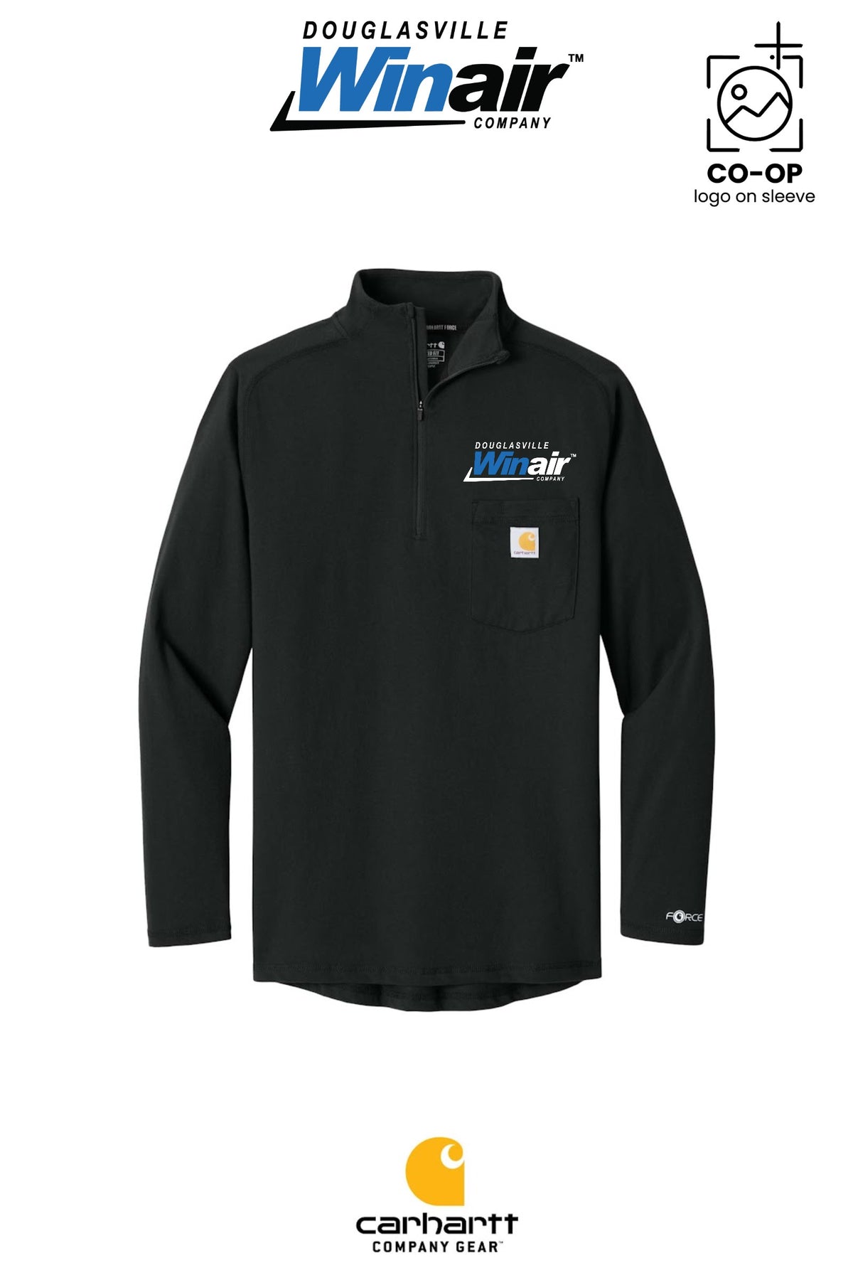Carhartt Force® 1/4-Zip Long Sleeve T-Shirt - Douglasville Winair
