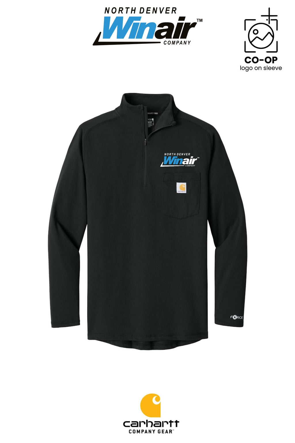 Carhartt Force® 1/4-Zip Long Sleeve T-Shirt - North Denver Winair