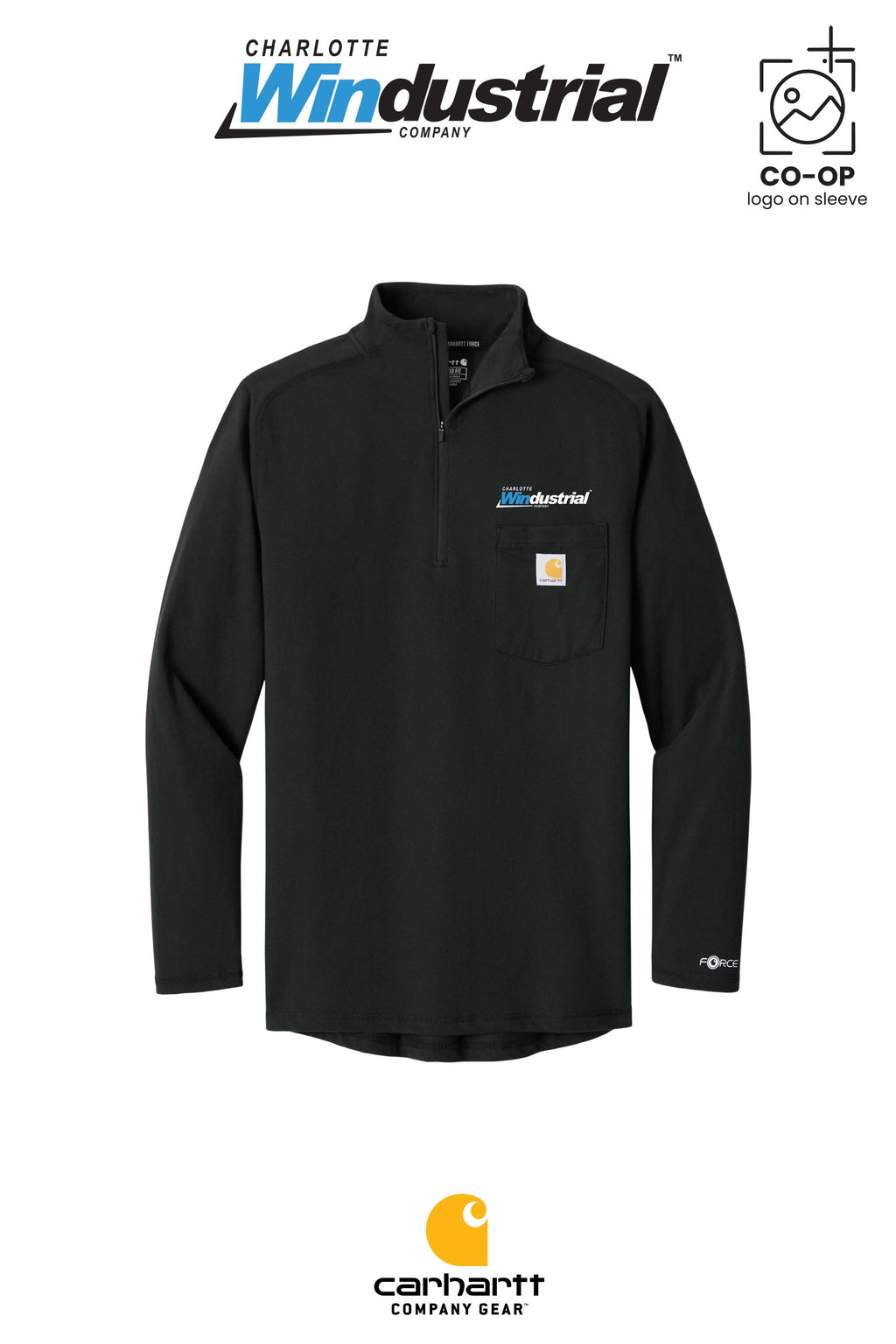 Carhartt Force® 1/4-Zip Long Sleeve T-Shirt - Charlotte Windustrial