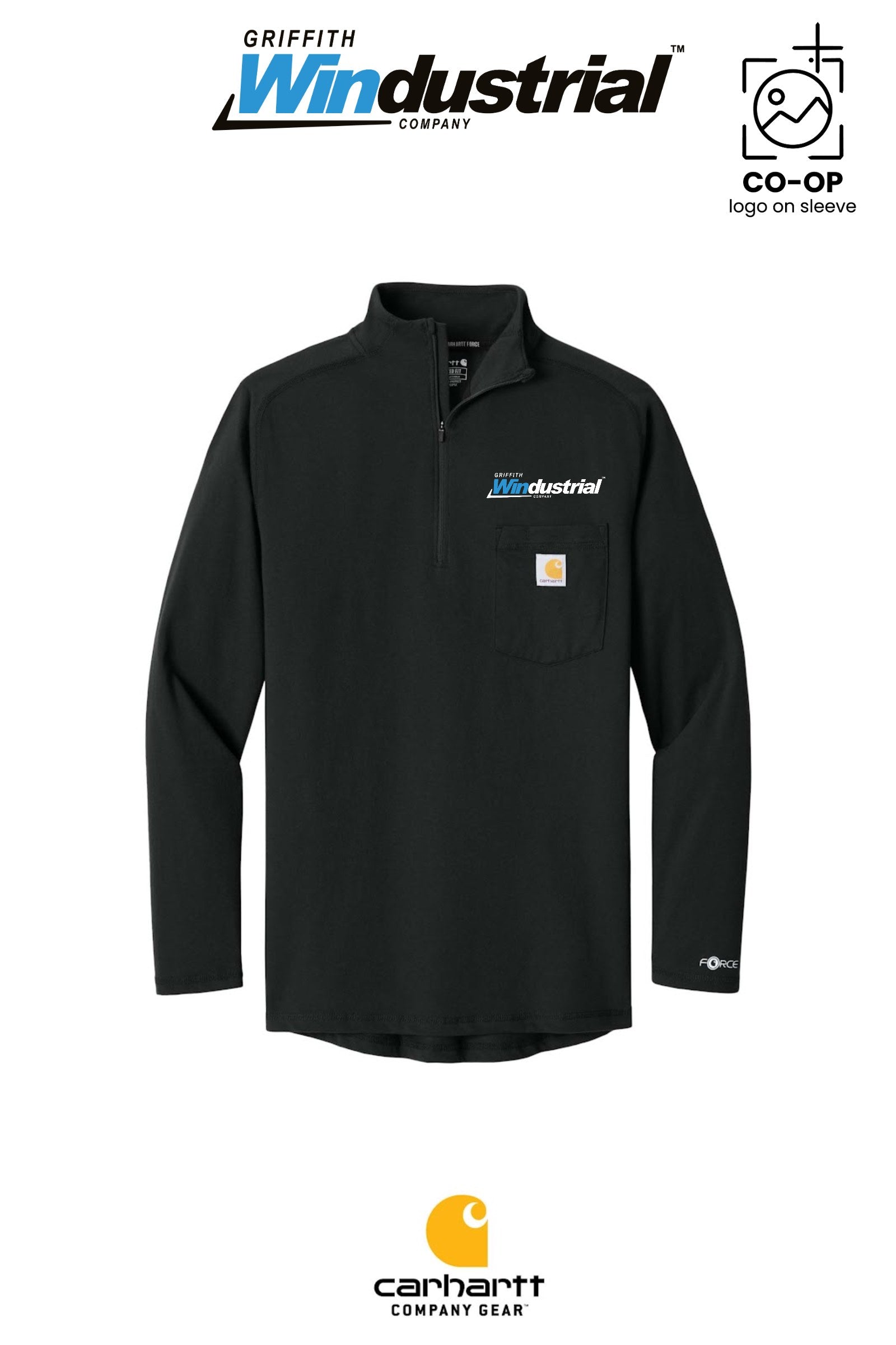 Carhartt Force® 1/4-Zip Long Sleeve T-Shirt - Griffith Windustrial