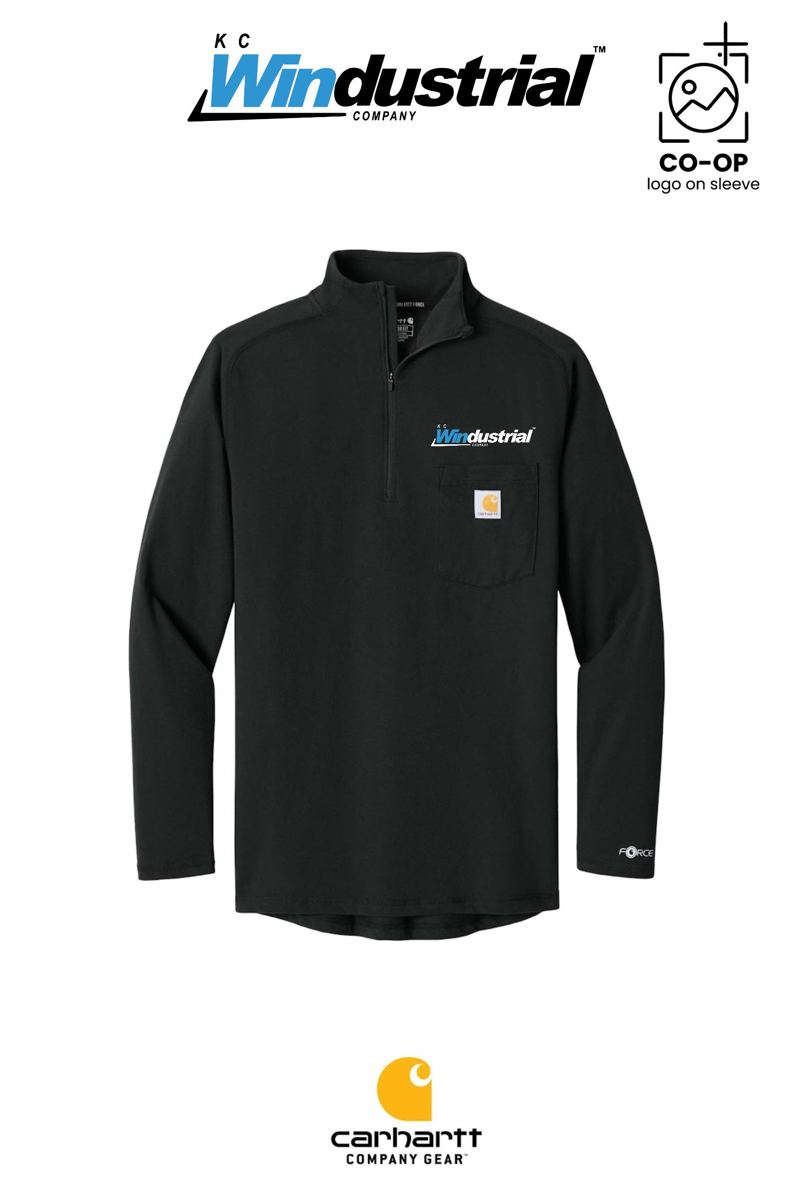 Carhartt Force® 1/4-Zip Long Sleeve T-Shirt - KC Windustrial