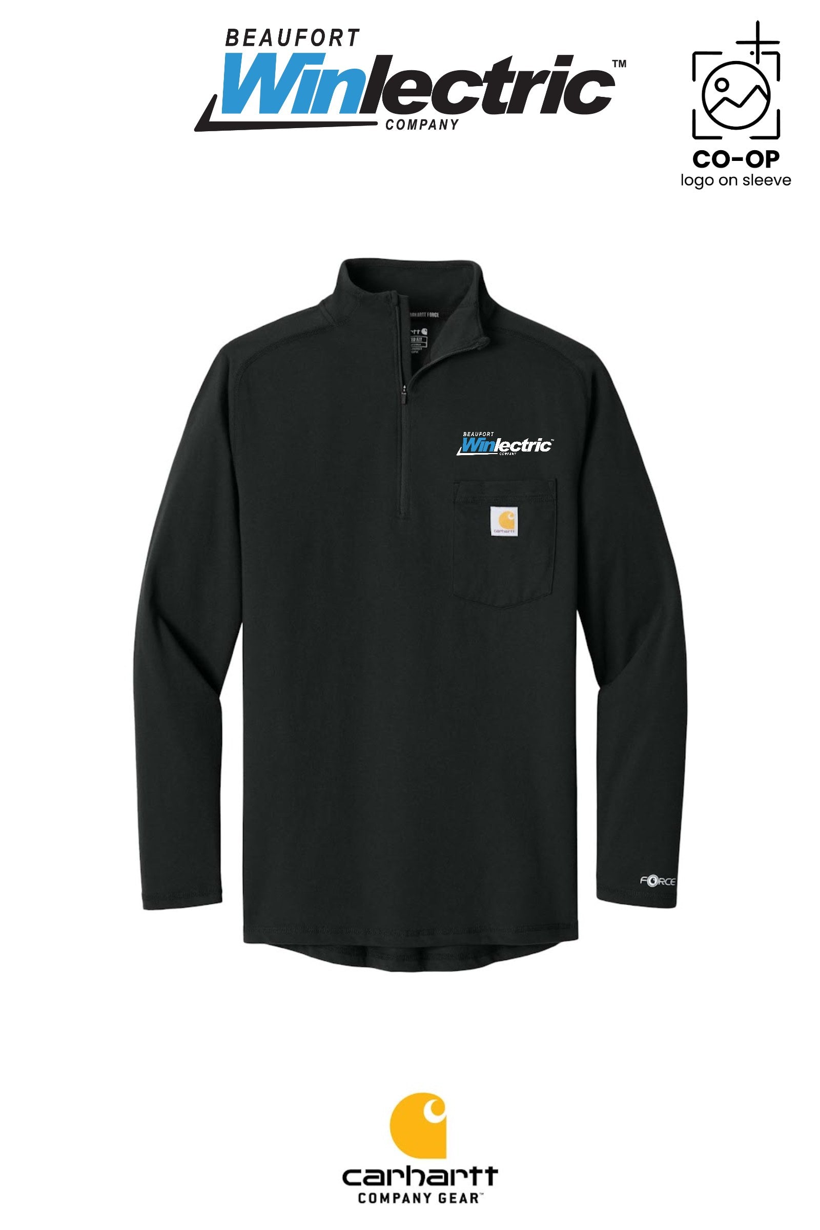 Carhartt Force® 1/4-Zip Long Sleeve T-Shirt - Beaufort Winlectric