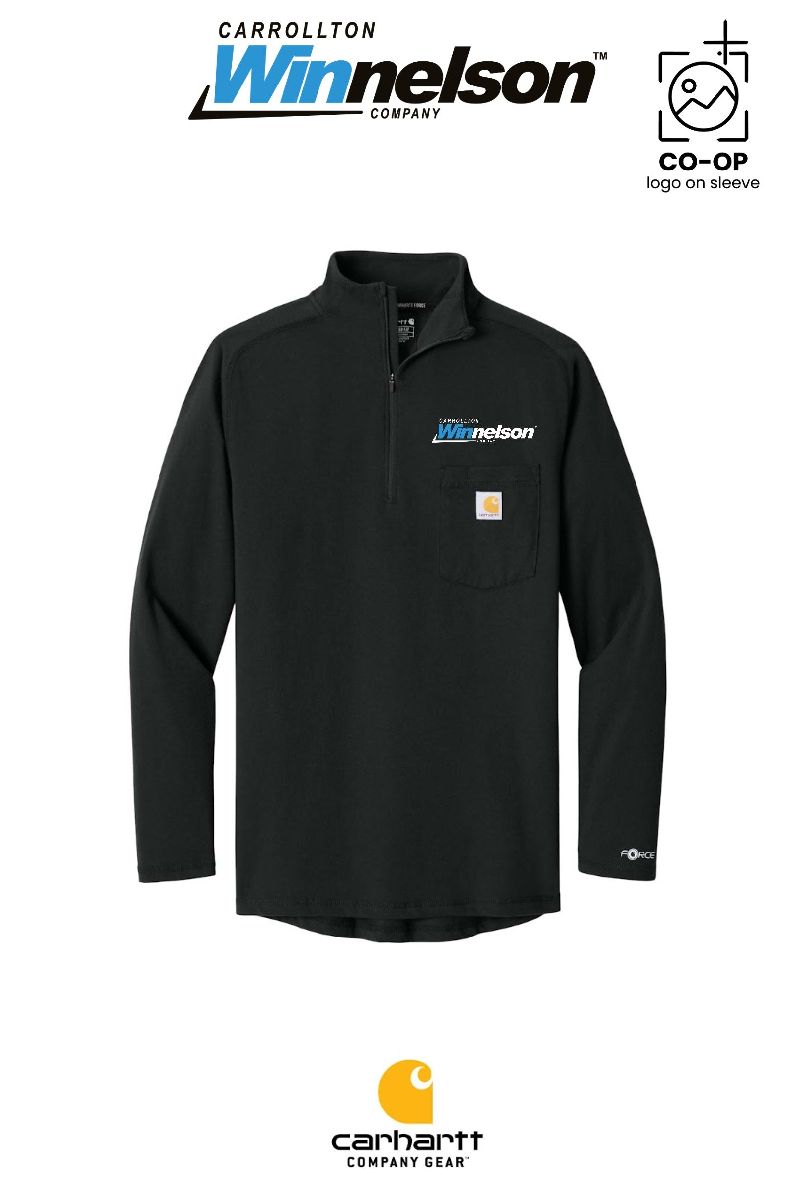 Carhartt Force® 1/4-Zip Long Sleeve T-Shirt - Carrollton Winnelson