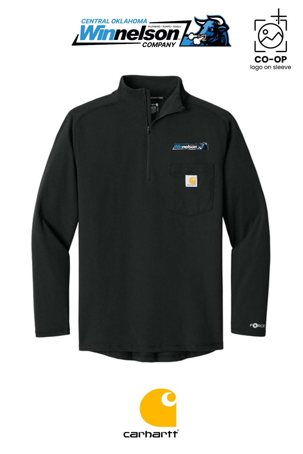 Carhartt Force® 1/4-Zip Long Sleeve T-Shirt - Winnelson Central Oklahoma