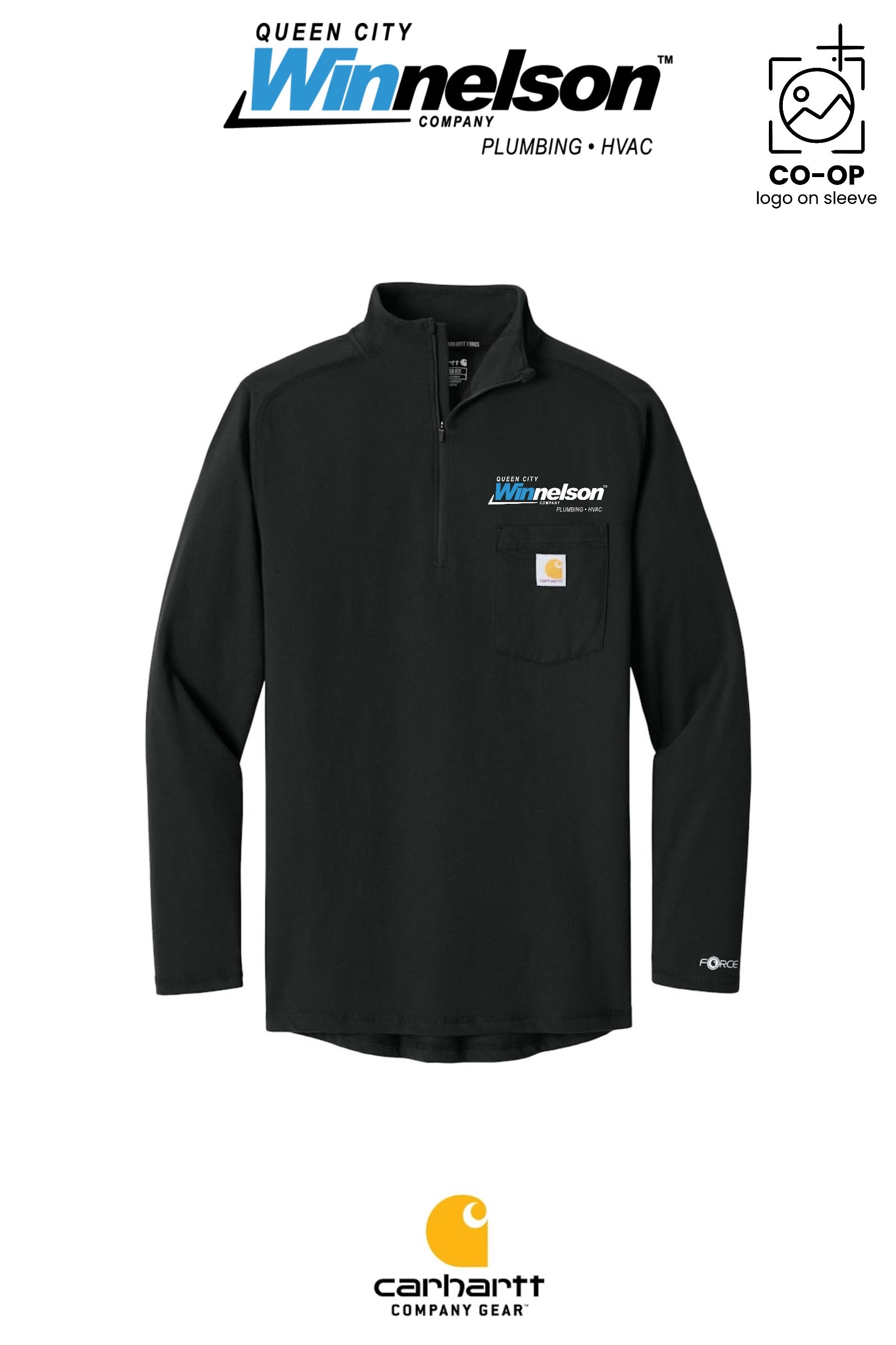 Carhartt Force® 1/4-Zip Long Sleeve T-Shirt - Queen City Winnelson