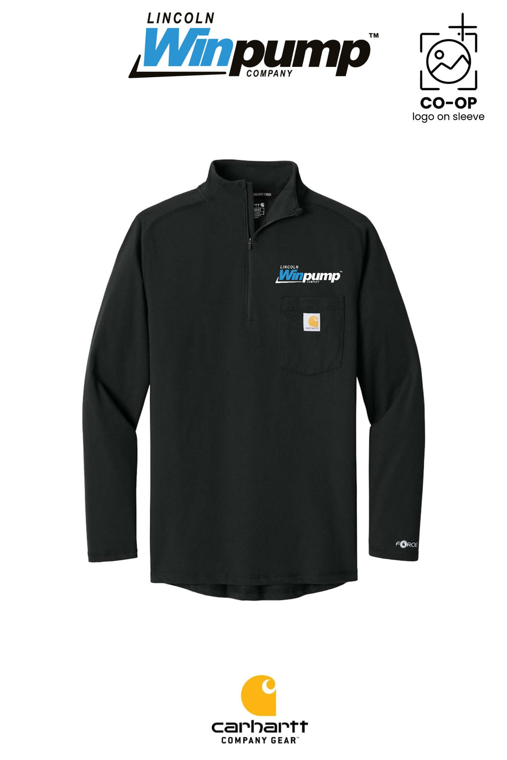 Carhartt Force® 1/4-Zip Long Sleeve T-Shirt - Lincoln Winpump