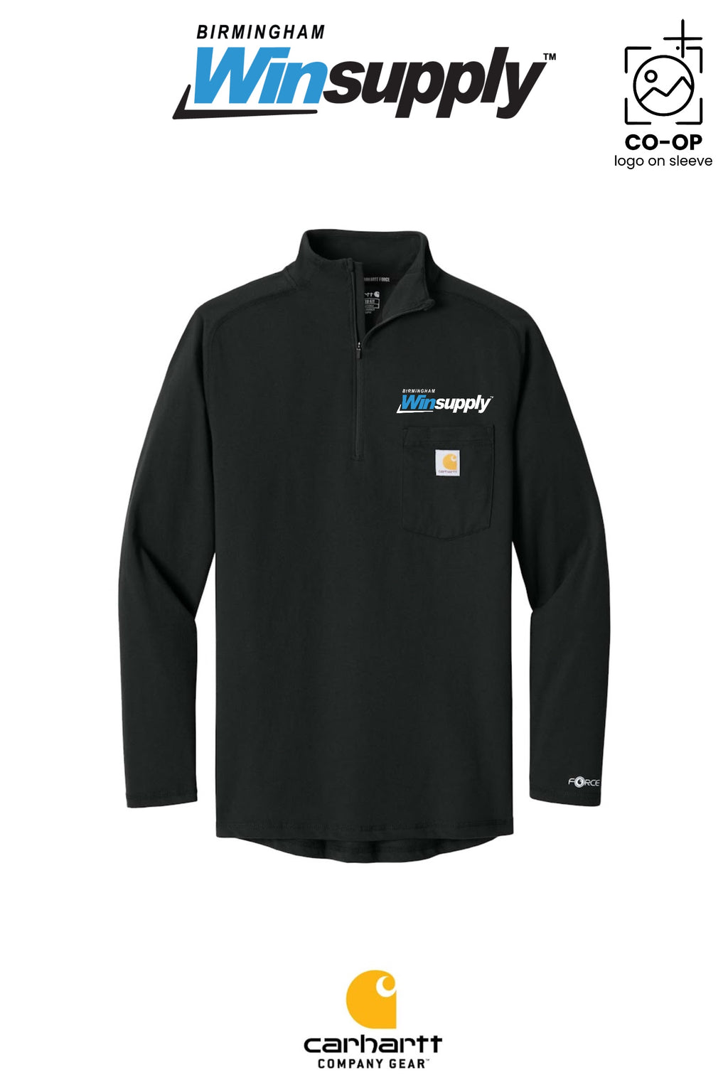 Carhartt Force® 1/4-Zip Long Sleeve T-Shirt - Birmingham Winsupply