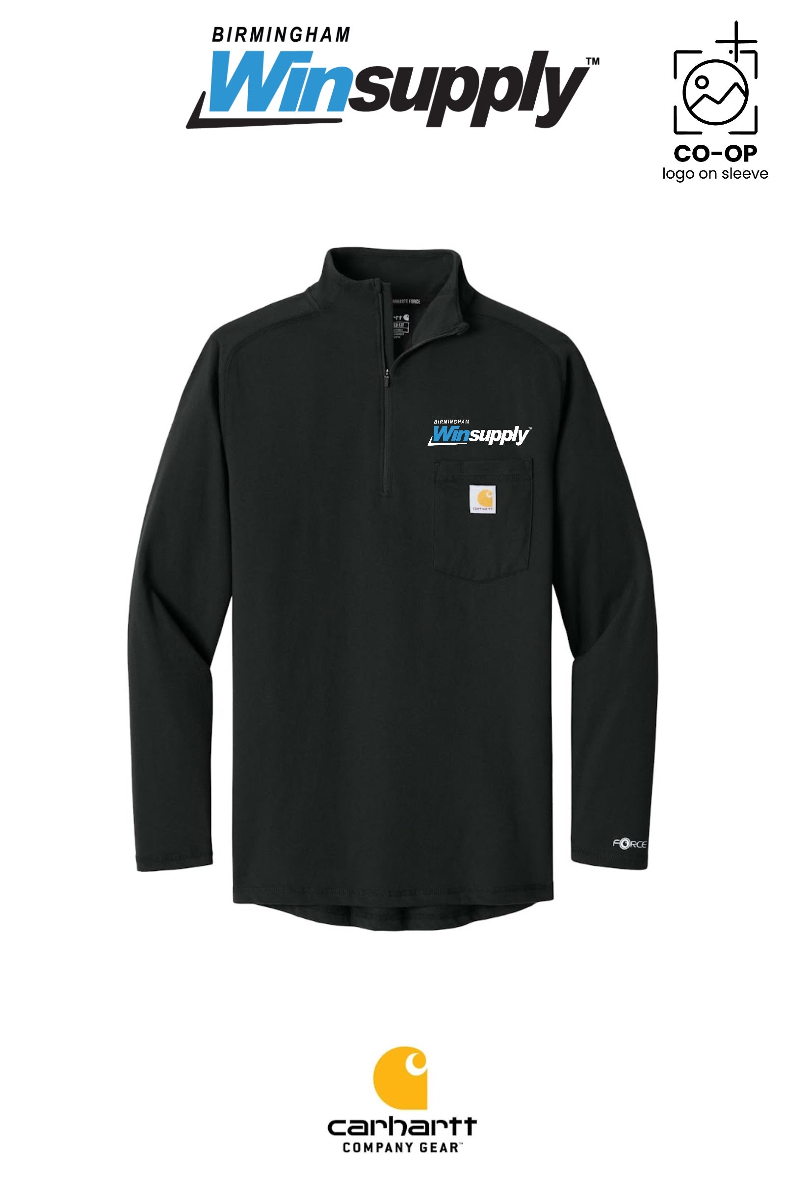 Carhartt Force® 1/4-Zip Long Sleeve T-Shirt - Birmingham Winsupply