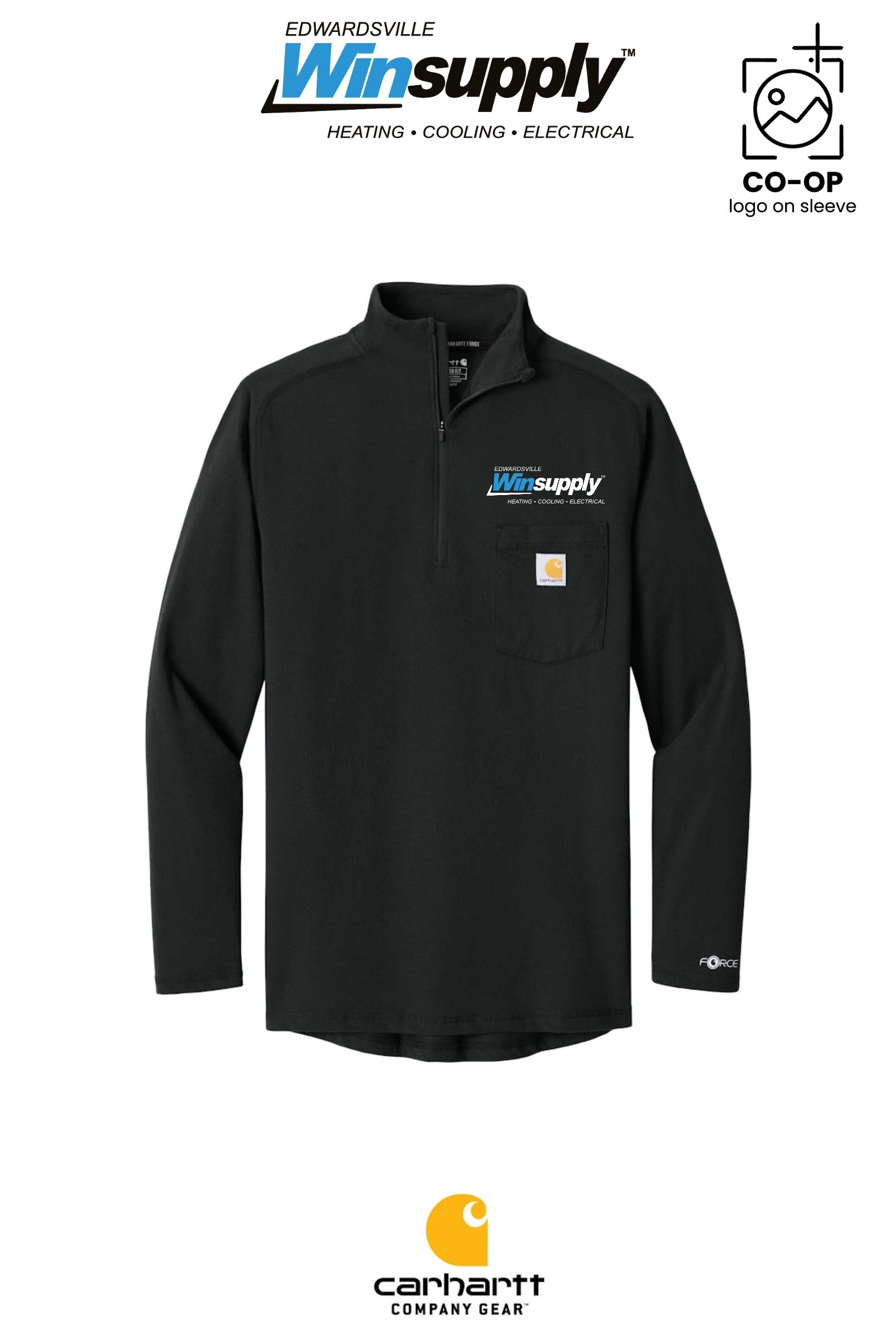 Carhartt Force® 1/4-Zip Long Sleeve T-Shirt - Edwardsville Winsupply