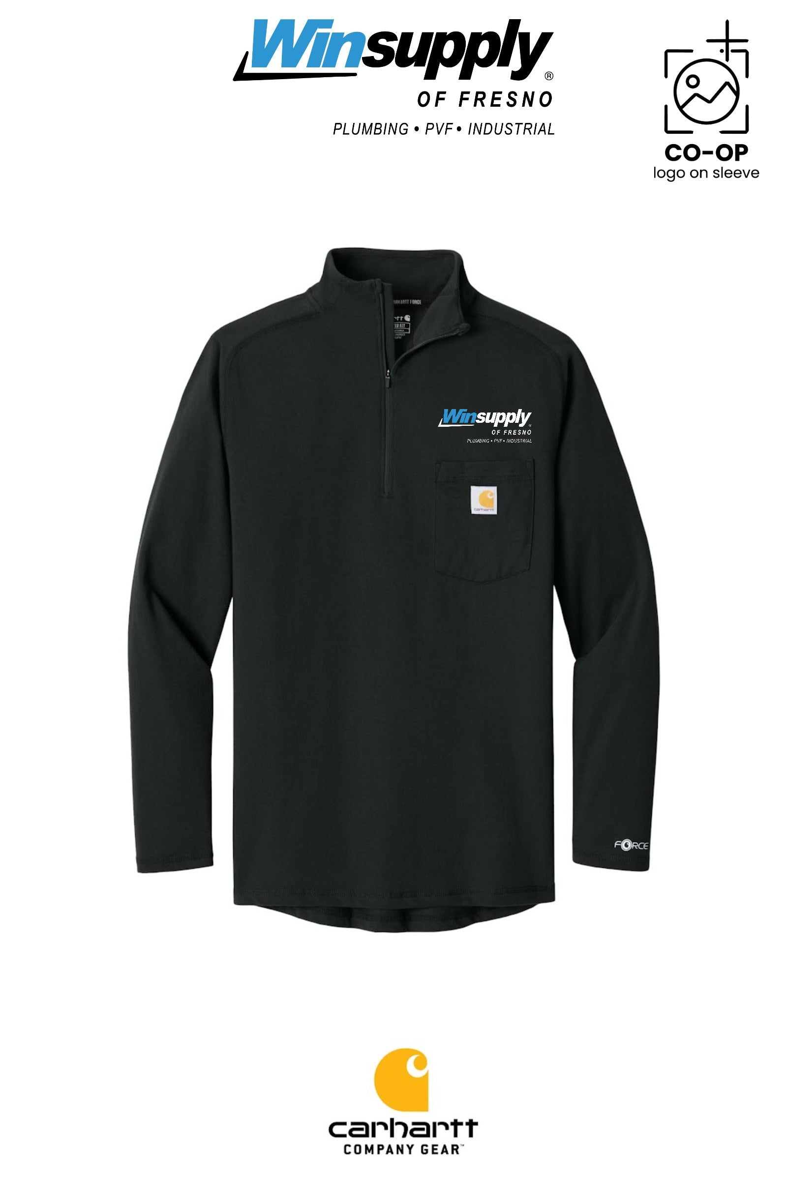 Carhartt Force® 1/4-Zip Long Sleeve T-Shirt - Winsupply Fresno County