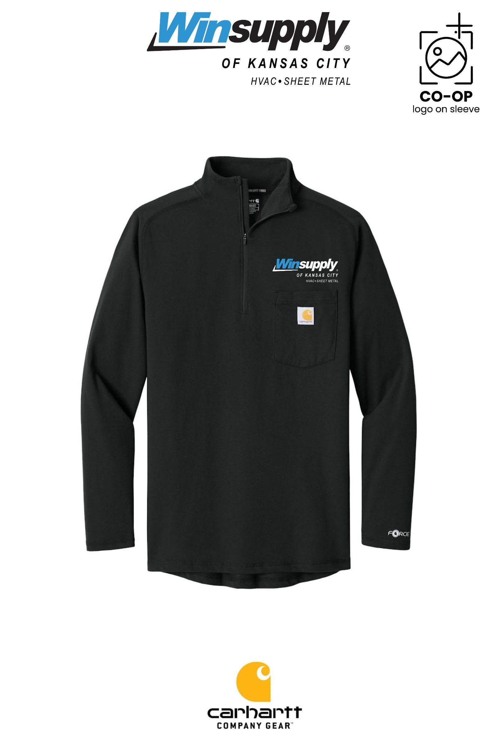 Carhartt Force® 1/4-Zip Long Sleeve T-Shirt - Winsupply of Kansas City
