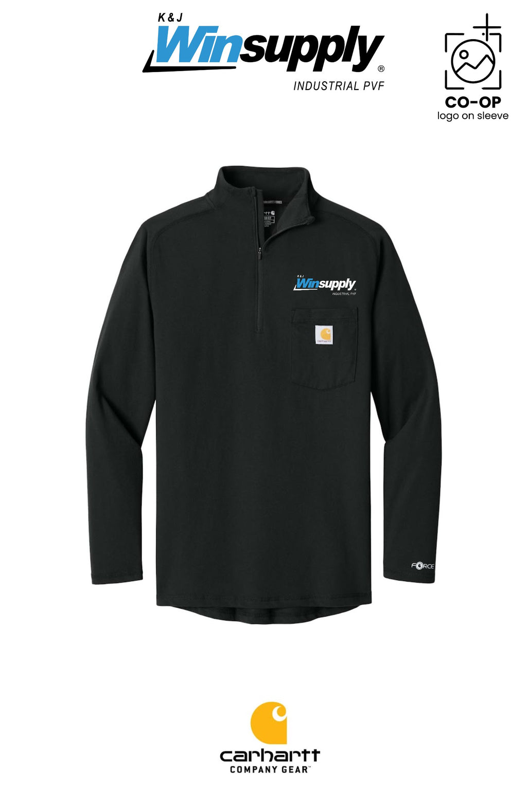 Carhartt Force® 1/4-Zip Long Sleeve T-Shirt - K & J Winsupply, Industrial PVF