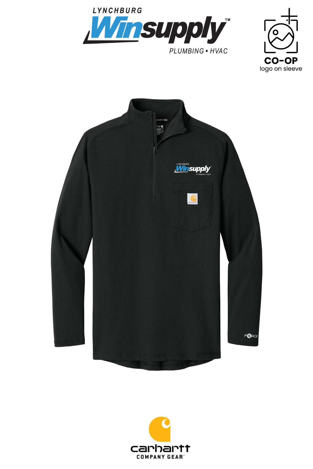 Carhartt Force® 1/4-Zip Long Sleeve T-Shirt - Lynchburg Winsupply