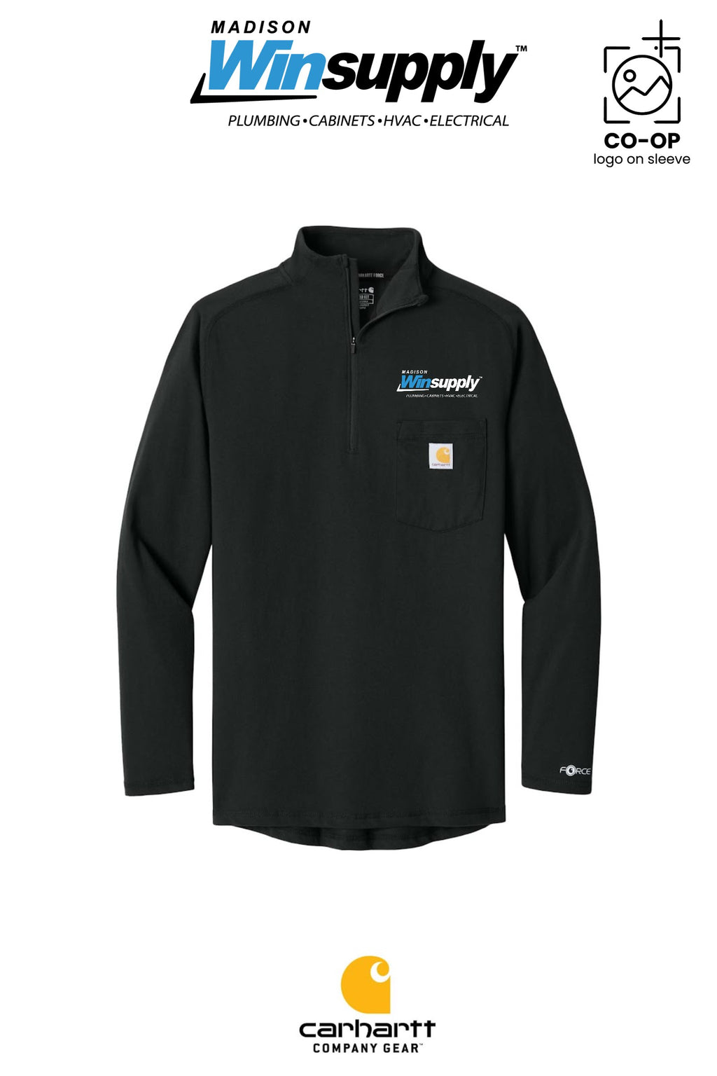 Carhartt Force® 1/4-Zip Long Sleeve T-Shirt - Madison Winsupply