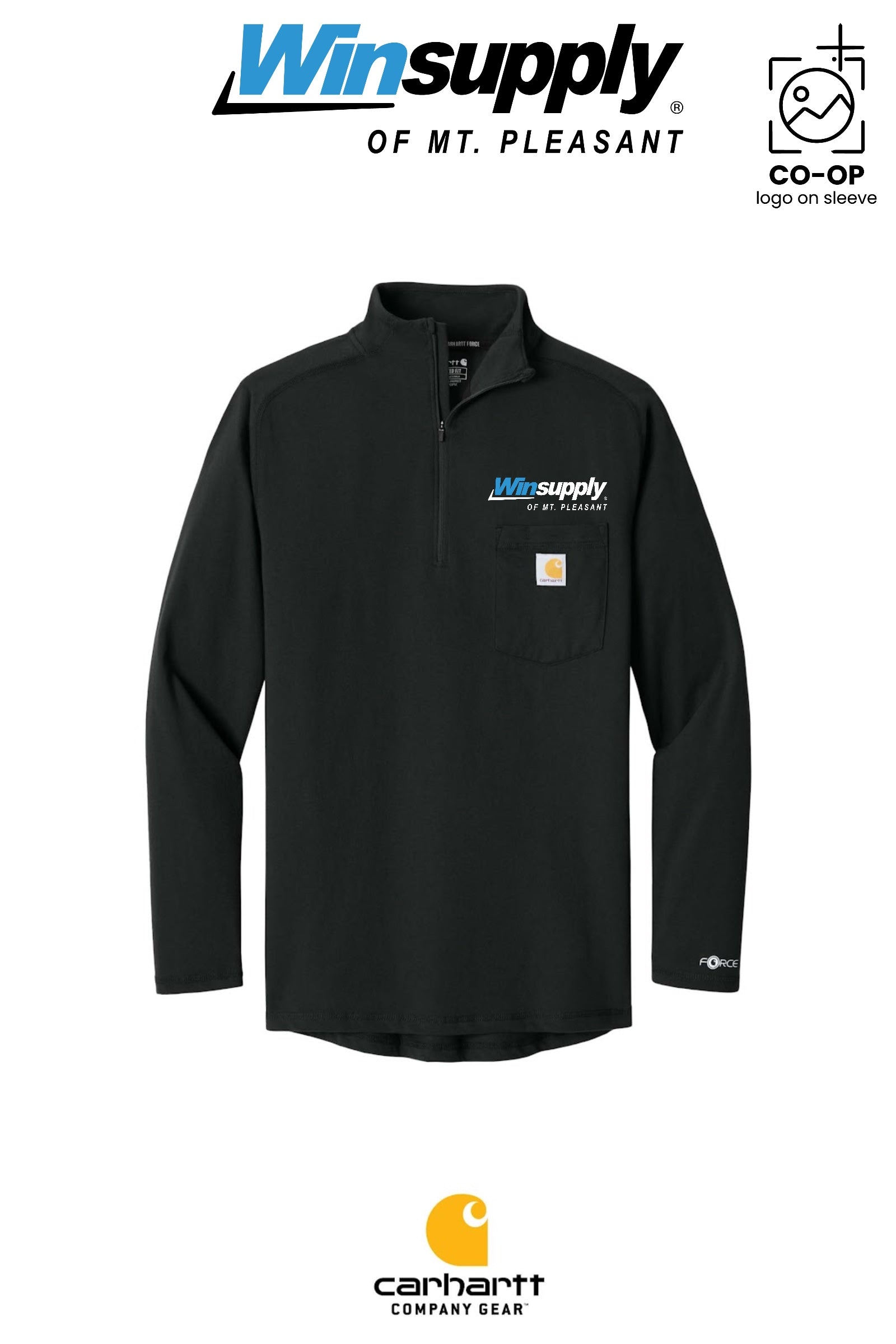 Carhartt Force® 1/4-Zip Long Sleeve T-Shirt - Winsupply of Mt. Pleasant
