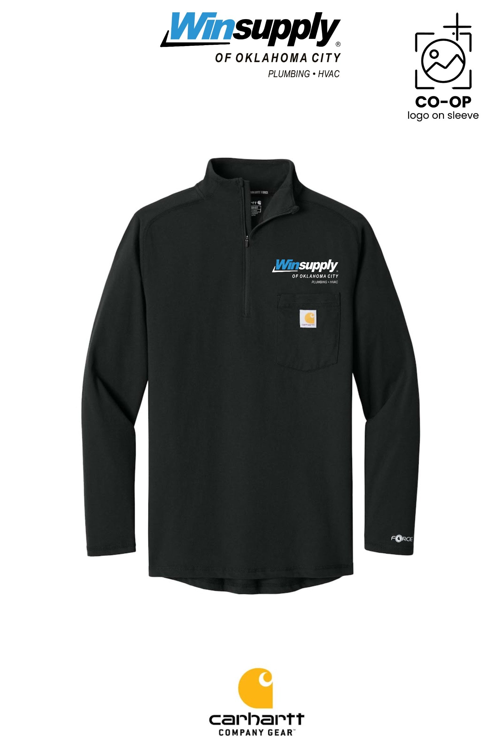 Carhartt Force® 1/4-Zip Long Sleeve T-Shirt - Winsupply of Oklahoma City