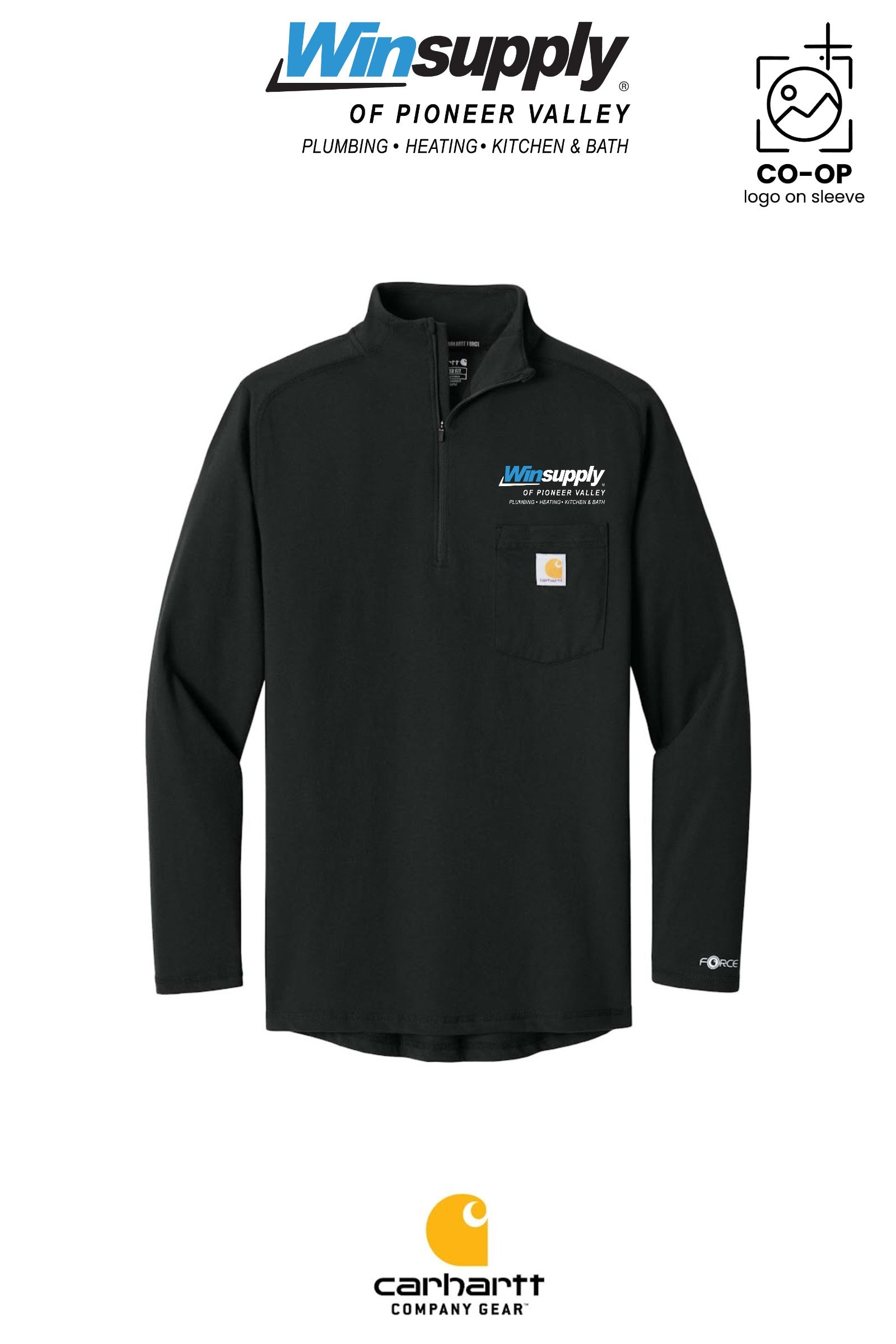Carhartt Force® 1/4-Zip Long Sleeve T-Shirt - Winsupply of Pioneer Valley