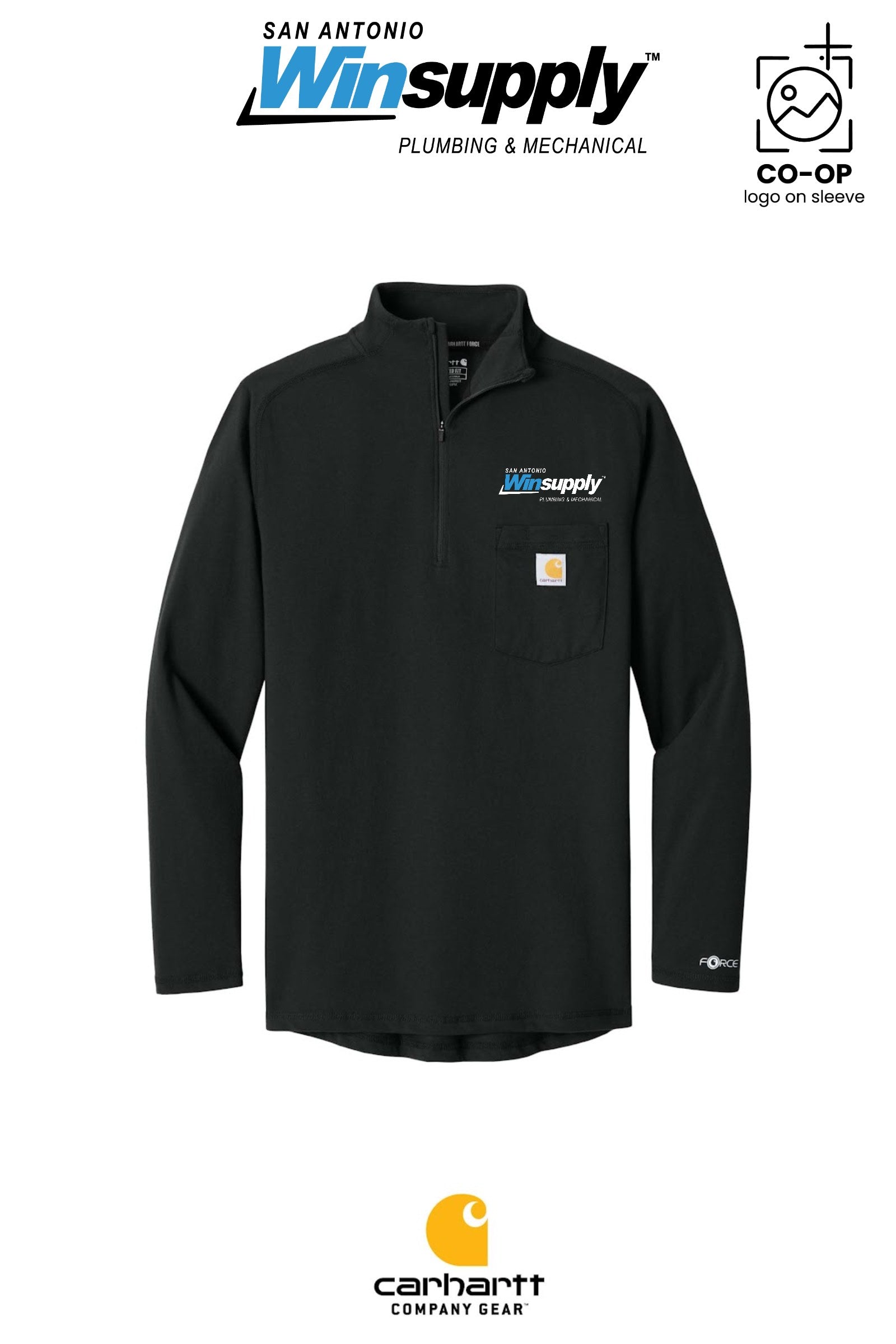 Carhartt Force® 1/4-Zip Long Sleeve T-Shirt - San Antonio Winsupply