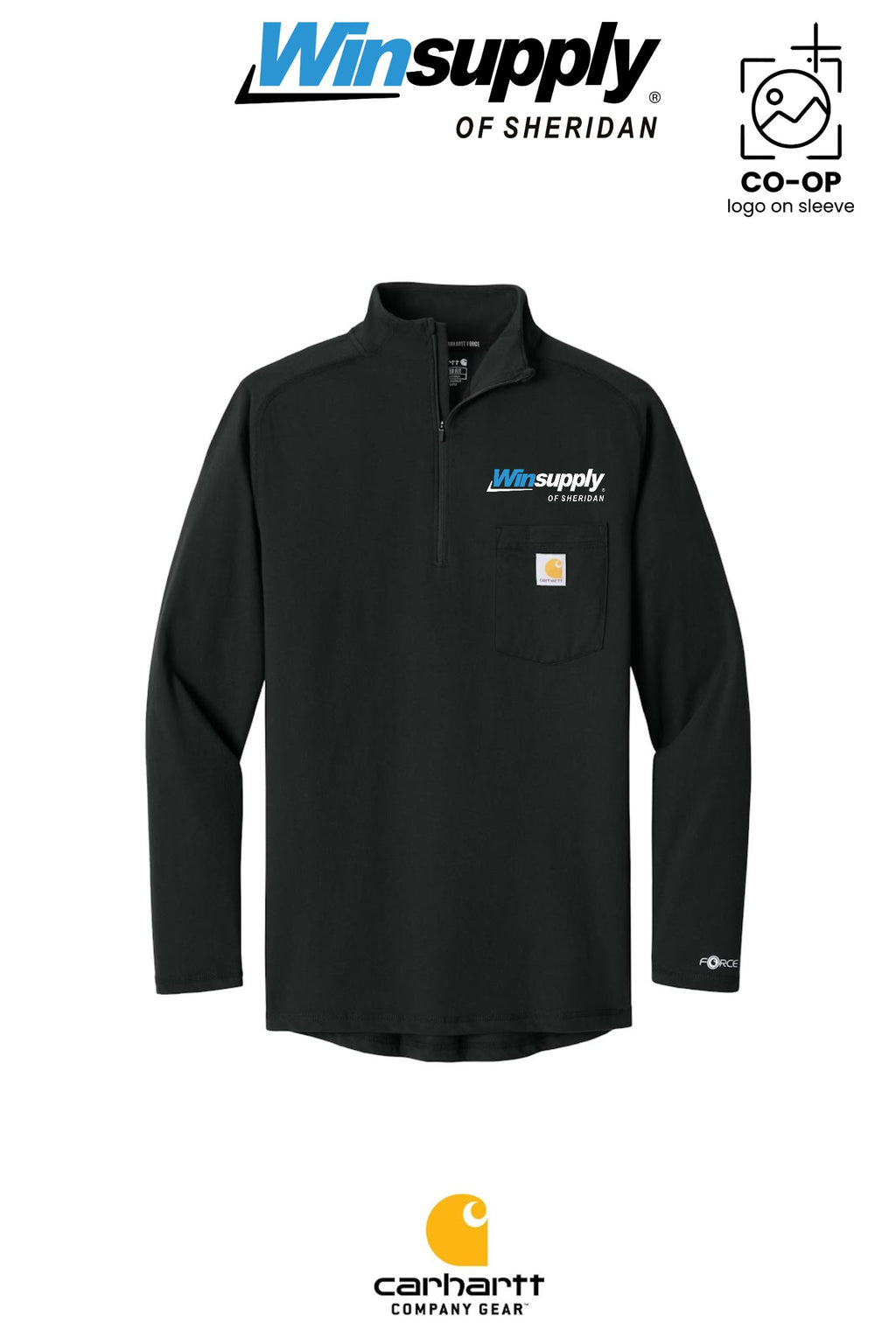 Carhartt Force® 1/4-Zip Long Sleeve T-Shirt - Winsupply of Sheridan