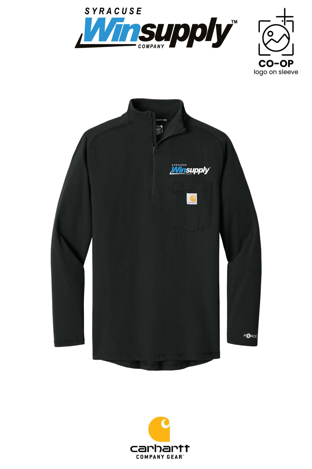 Carhartt Force® 1/4-Zip Long Sleeve T-Shirt - Syracuse Winsupply