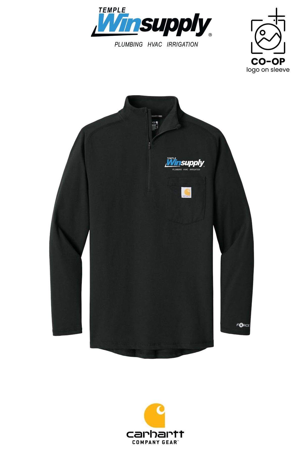 Carhartt Force® 1/4-Zip Long Sleeve T-Shirt - Temple Winsupply