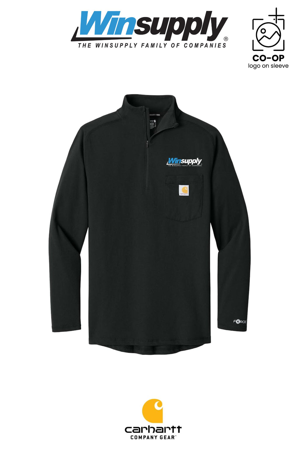 Carhartt Force® 1/4-Zip Long Sleeve T-Shirt - Winsupply of West Hartford