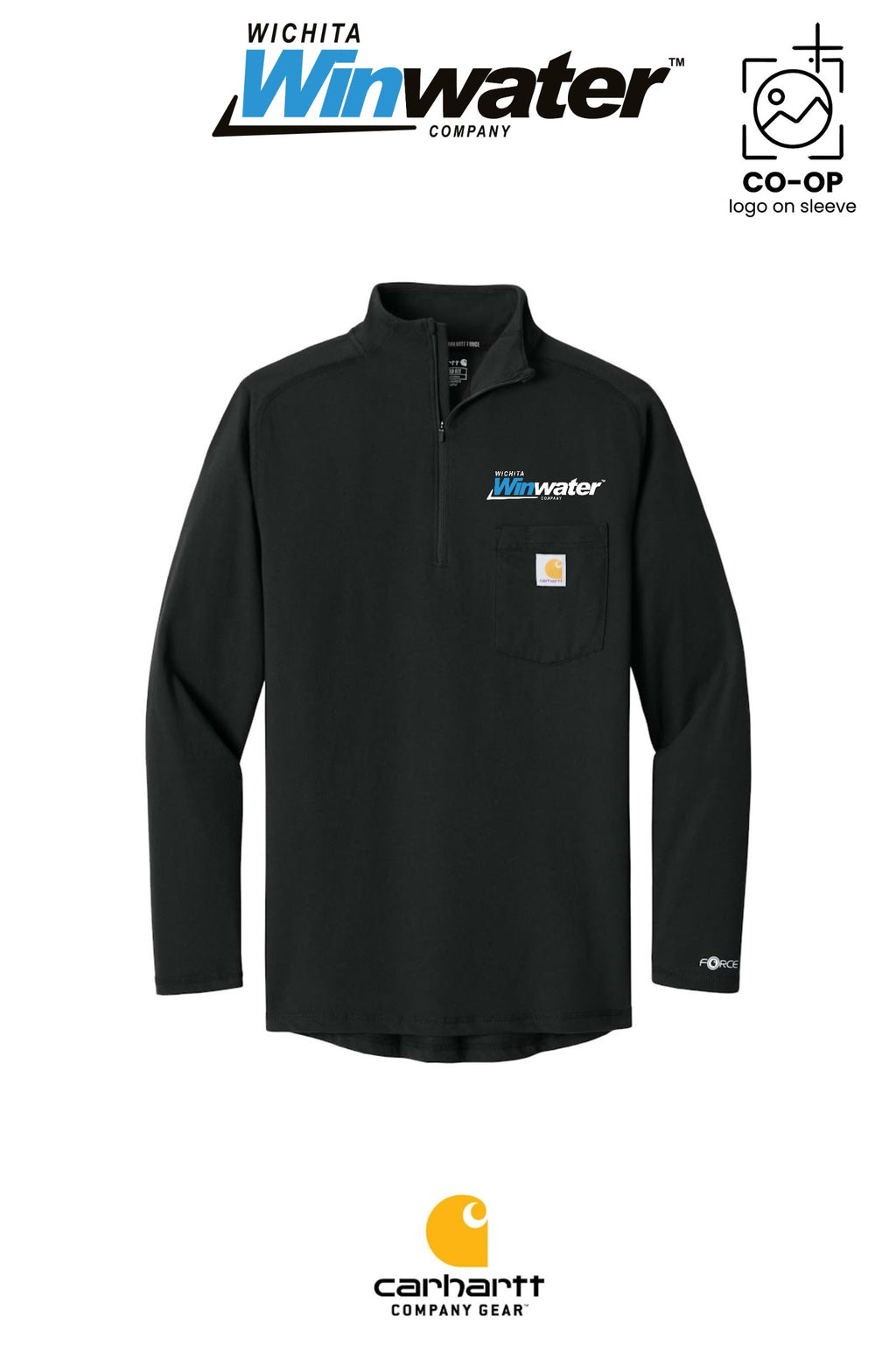 Carhartt Force® 1/4-Zip Long Sleeve T-Shirt - Wichita Winwater
