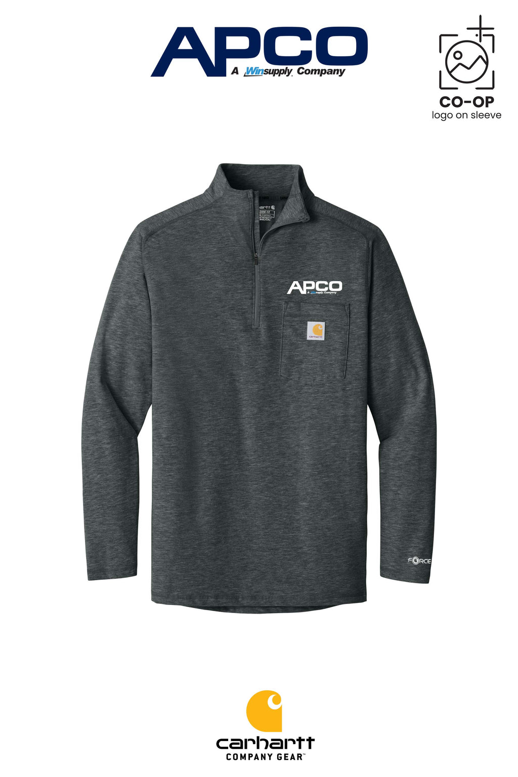 Carhartt Force® 1/4-Zip Long Sleeve T-Shirt - APCO Supply - Indianapolis