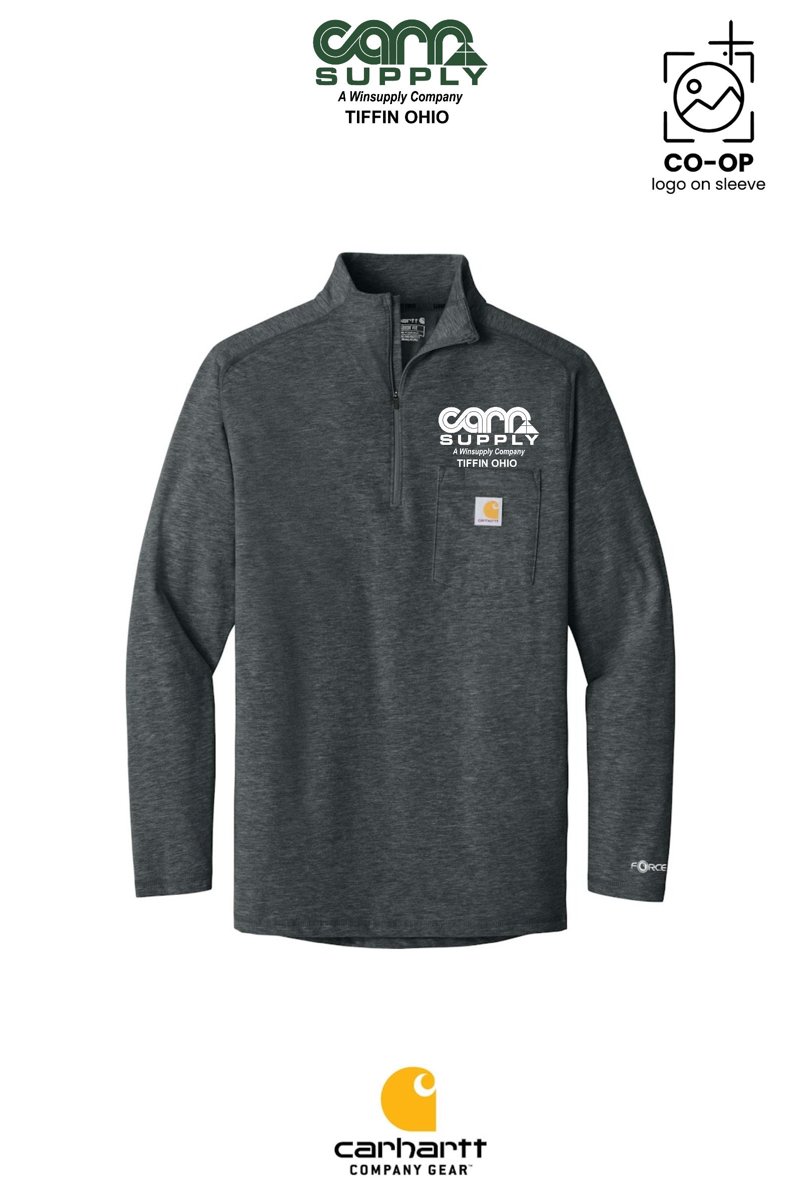 Carhartt Force® 1/4-Zip Long Sleeve T-Shirt - Carr Supply - Tiffin