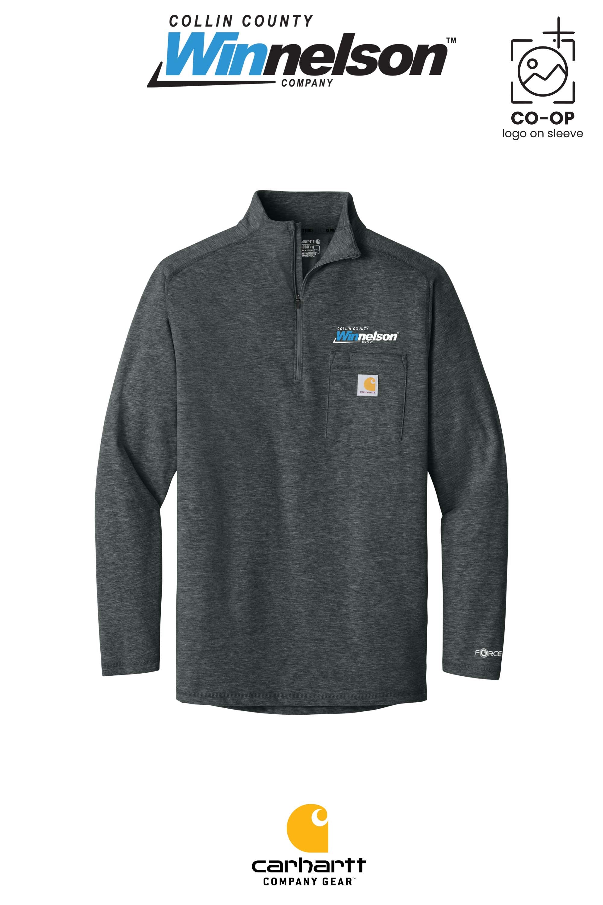 Carhartt Force® 1/4-Zip Long Sleeve T-Shirt - Collin County Winnelson
