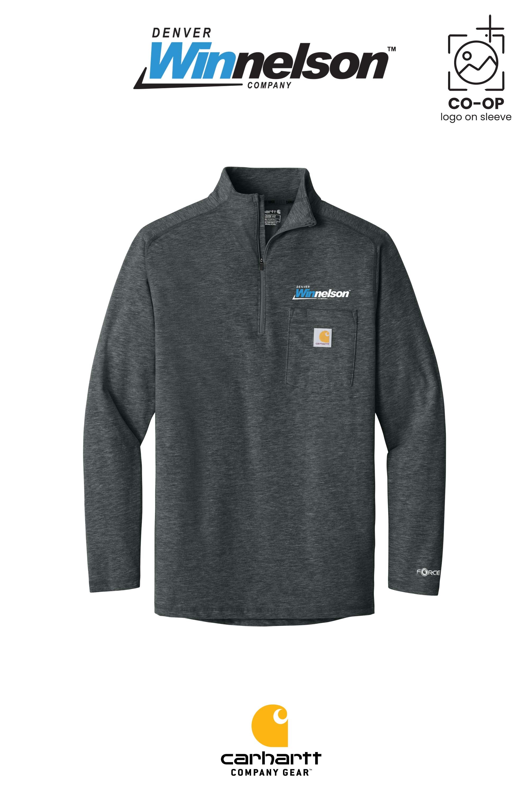 Carhartt Force® 1/4-Zip Long Sleeve T-Shirt - Denver Winnelson